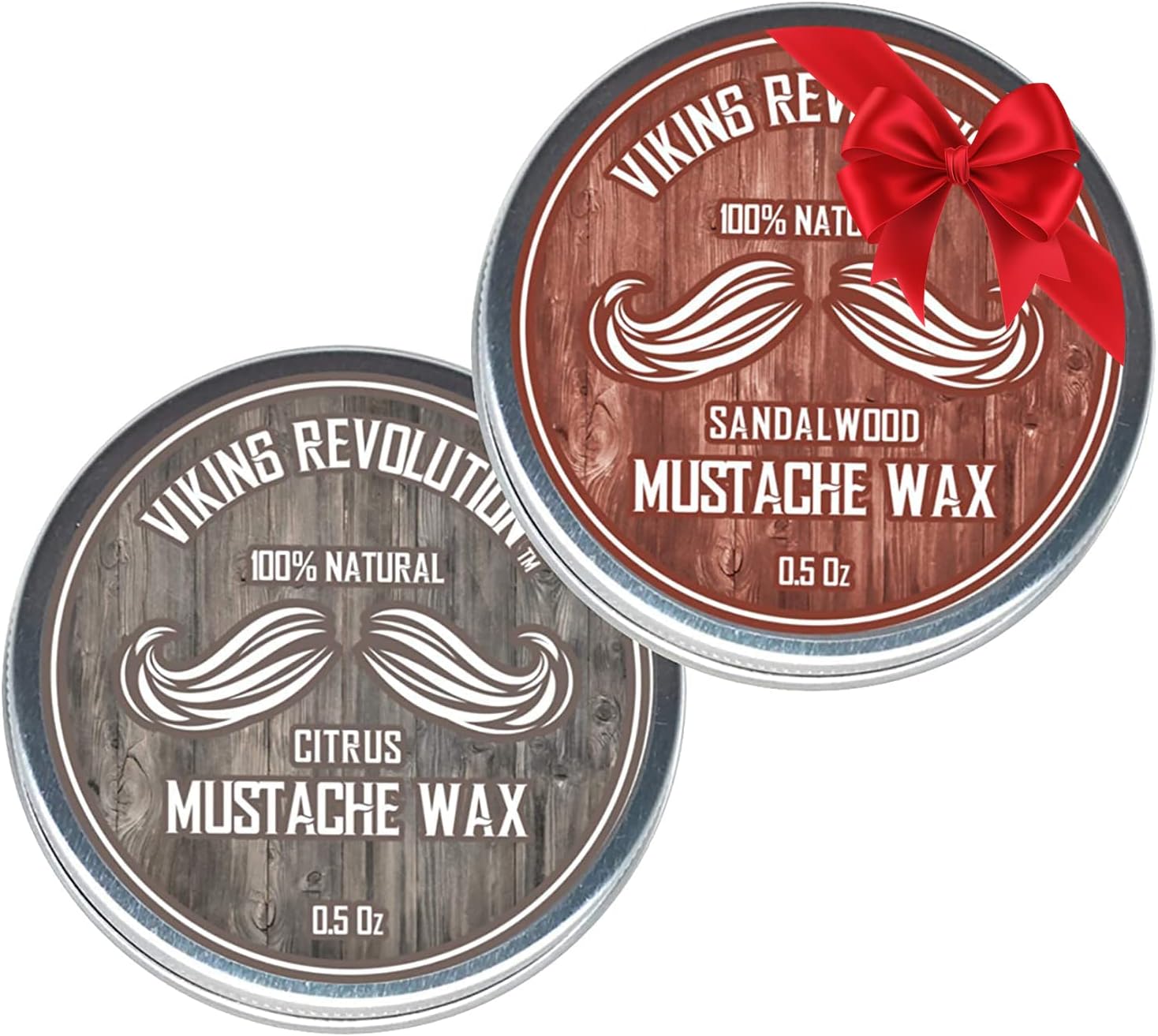 Mustache Wax 2 Pack - Beard & Moustache Wax for Men - Strong Hold Helps Train Tame & Style (Citrus & Sandalwood, 2 pack)