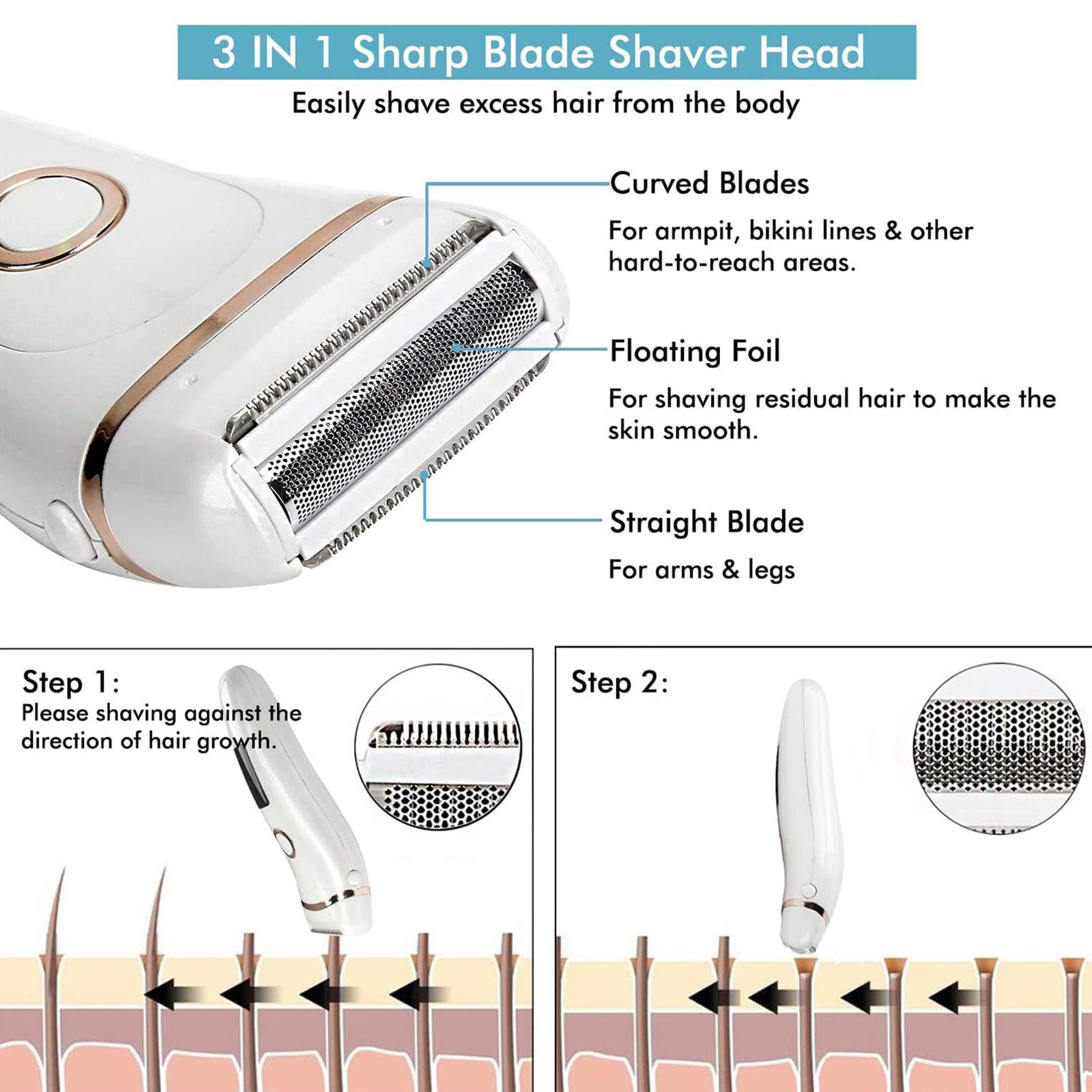 Professionale Donne Epilatore Elettrico Depilazione Indolore Viso Rasoio Pubico Capelli Trimmer Uso Domestico Macchina