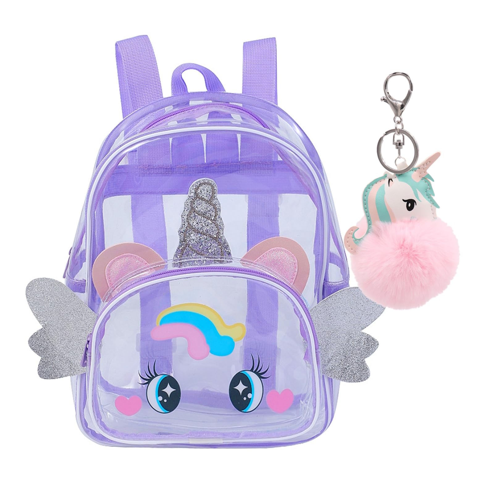 ACEIOT Toddler Backpack, Clear Backpack for Girls, Unicorn Backpack for Girls 2-4, Cute Cartoon Preschool Kindergarten Backpacks