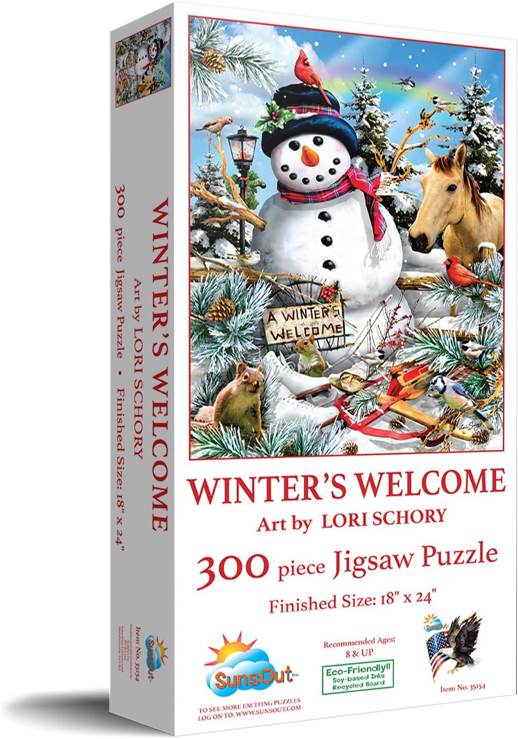 SUNSOUT INC - Winter's Welcome - 300 pc Jigsaw Puzzle by Artist: Lori Schory - Finished Size 18" x 24" Christmas - MPN# 35154