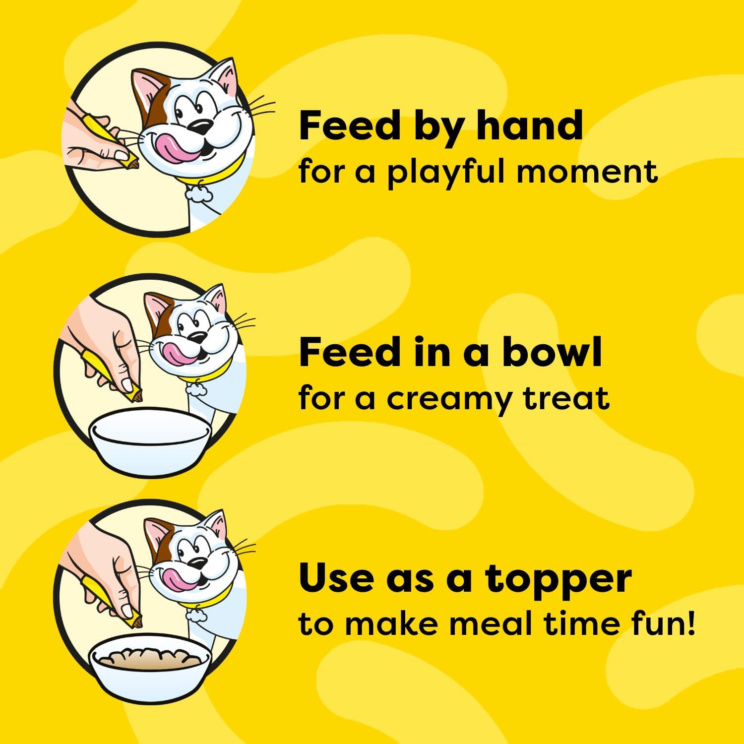 Temptations Temptations Creamy Puree Adult Lickable Cat Treats, Chicken Multi Pack, 16 Pouches, 192g Chicken 16 count (Pack of 1) in use
