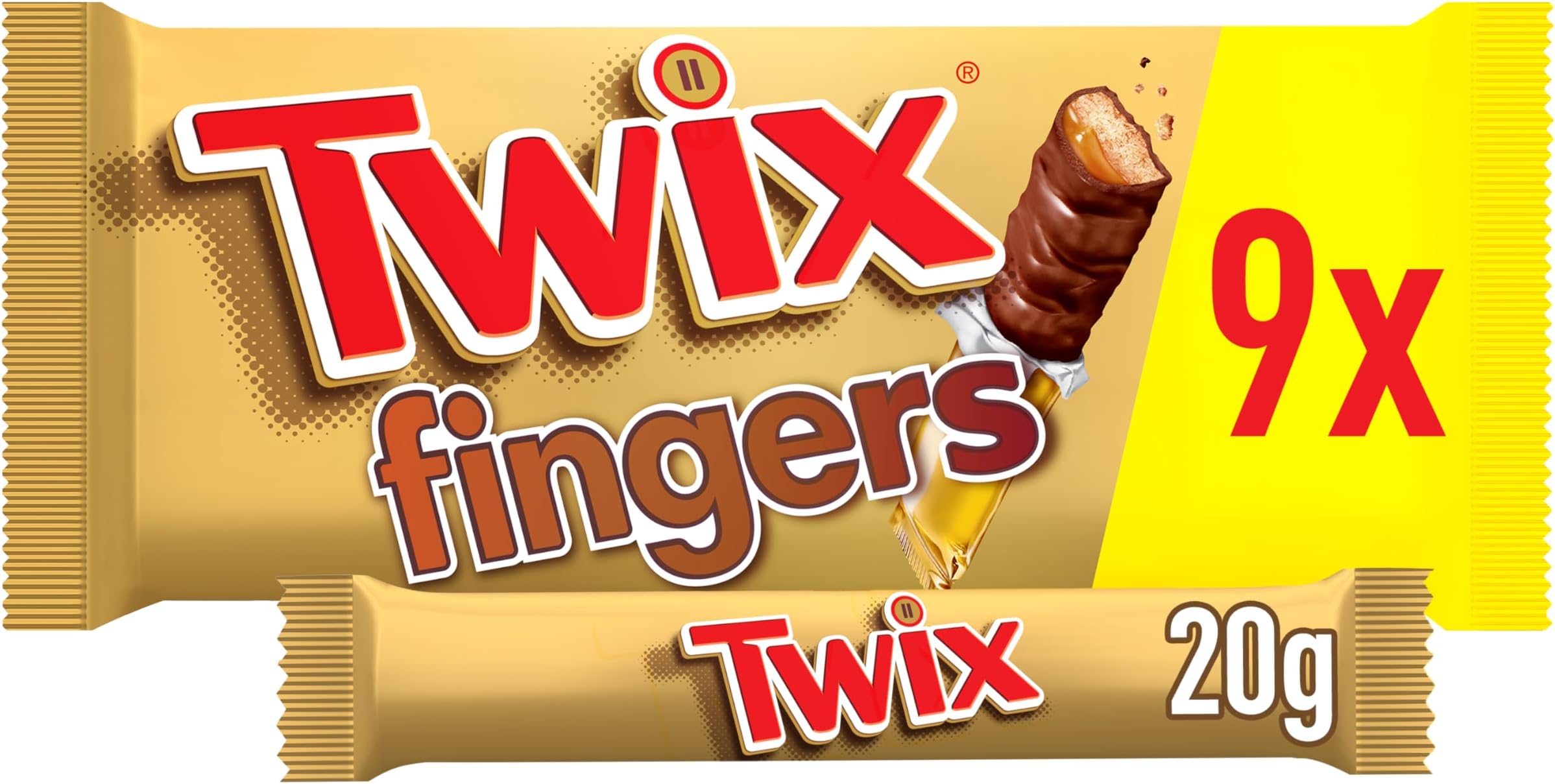 Twix Chocolate Bars, Caramel & Milk Chocolate Biscuits, 9 x 20g Multipack, Ideal for Gifts, Perfect for Snacks