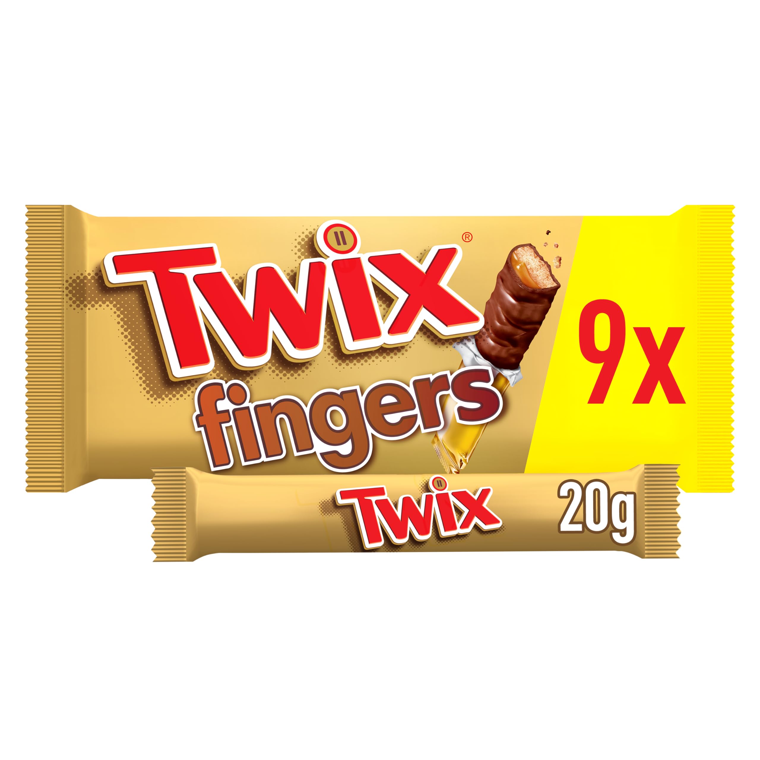Twix Chocolate Bars, Caramel, Biscuit & Milk Chocolate Multipack, 9 x 20g, Ideal for Gift, Snacks or Hamper