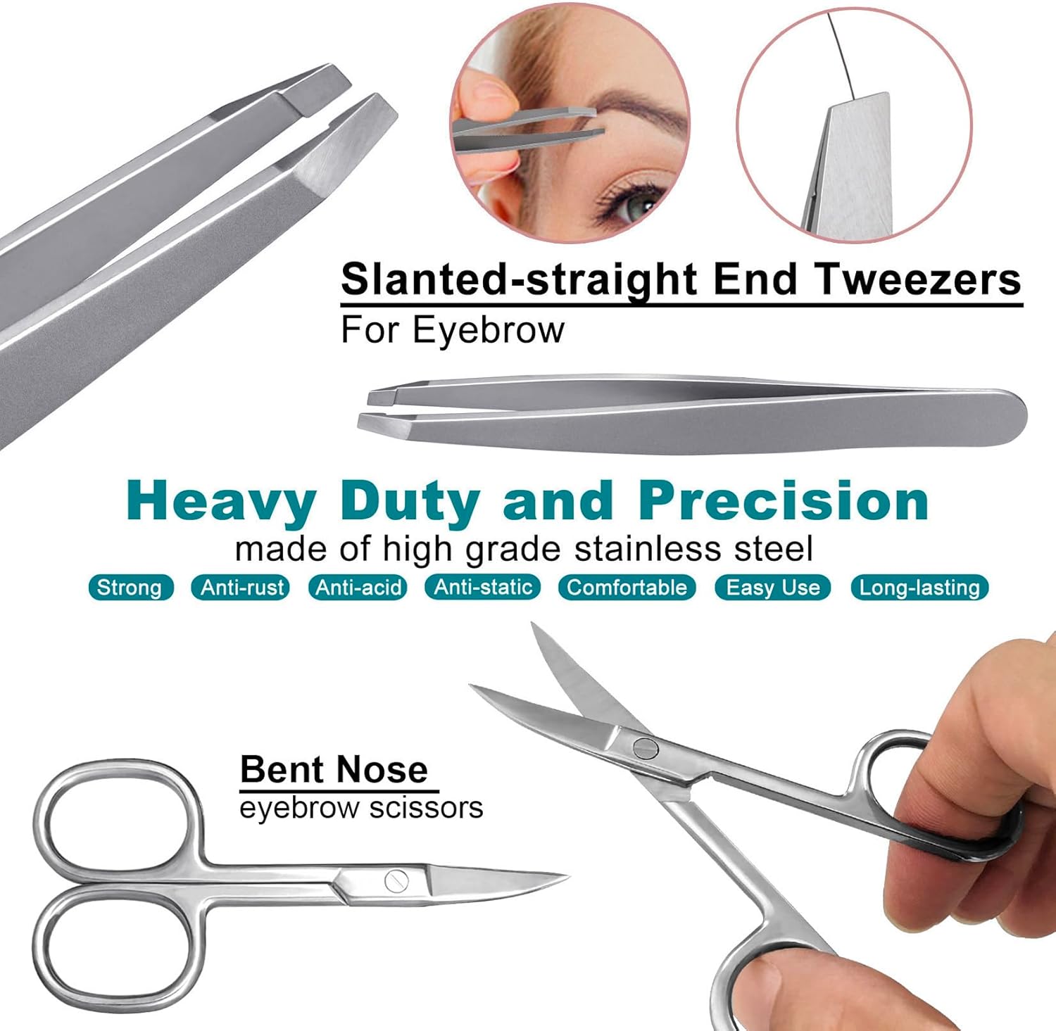 SGNEKOO 8-Piece Manicure Set, PU Leather Case, Professional Nail Clippers, File, Tweezers & Grooming Tools, for Home Use & Nail Salons