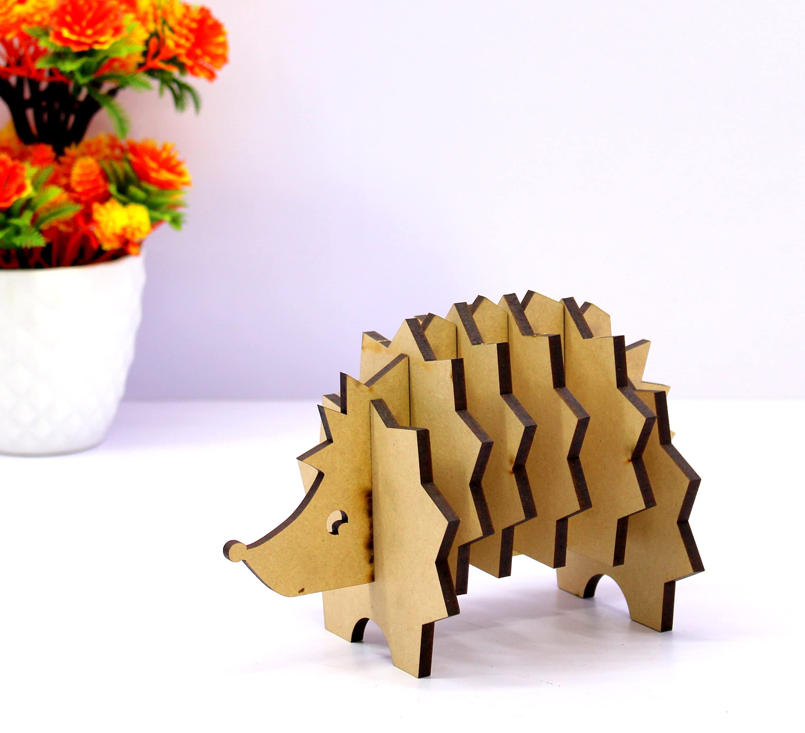 eSplanade DIY Craft MDF Decoupage podstawki – zestaw 6 podstawek stołowych / do rzemiosła / aktywności / prosty kształt zwierzęcy decoupage / malowanie / żywica / kształt jeża