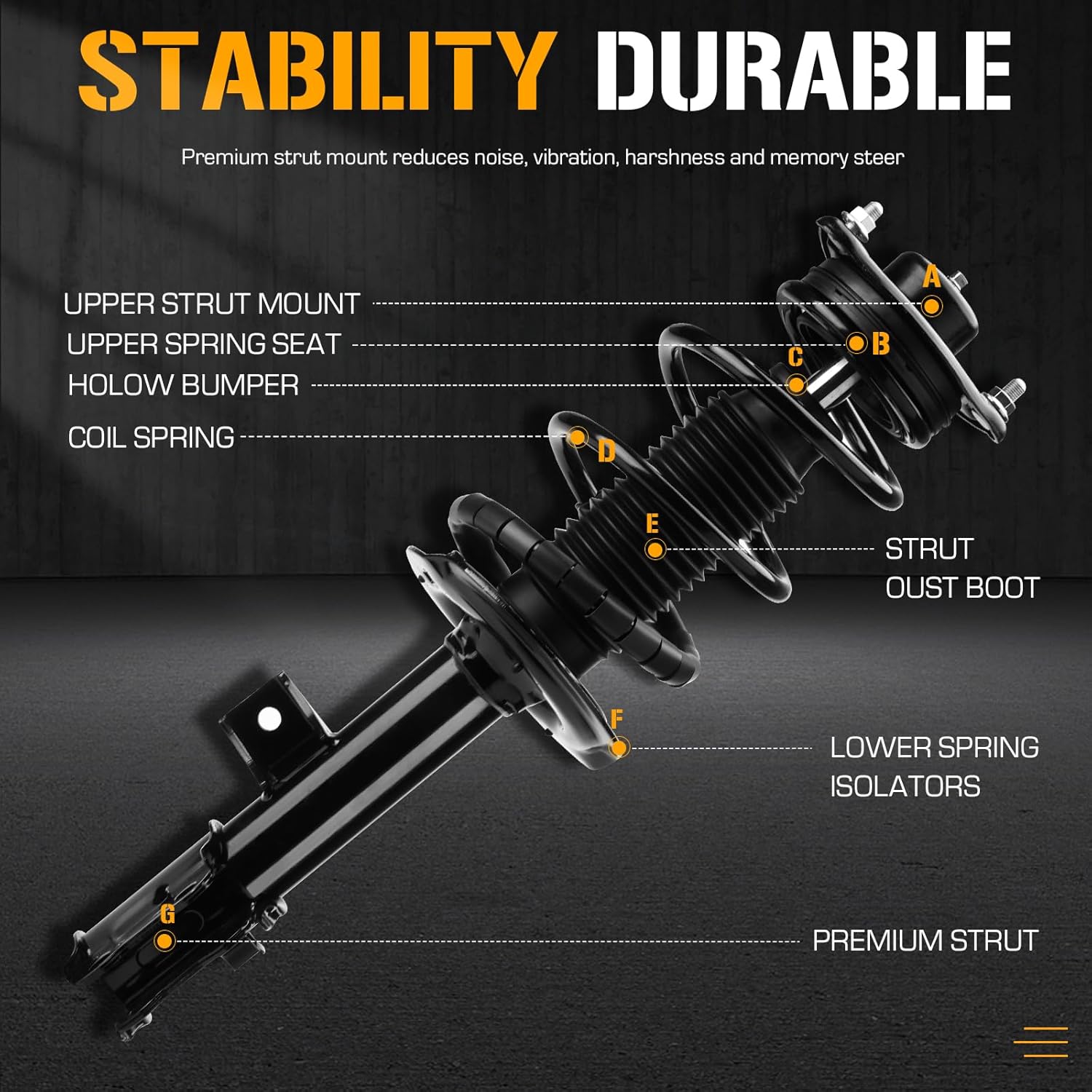 Front Complete Strut Shock Absorber Fit for Hyundai Tucson 2011-2015, for Kia Sportage 2.4L 2014, Sportage 2.0L 2011-2014, 1333452L 1333452R (Set of 2)