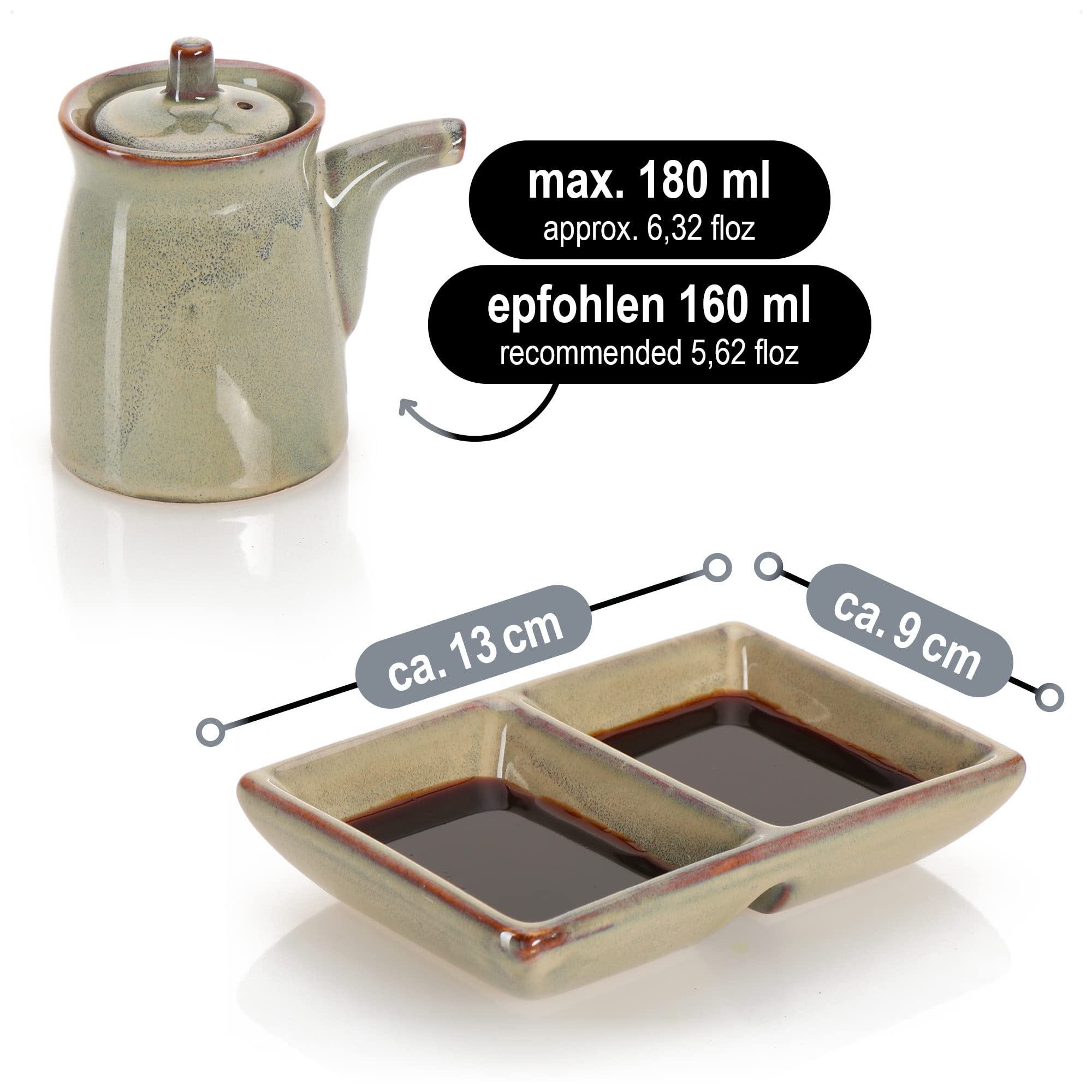 Set di ciotole per salse Set di piatto in ceramica a forma di cuore Set di
