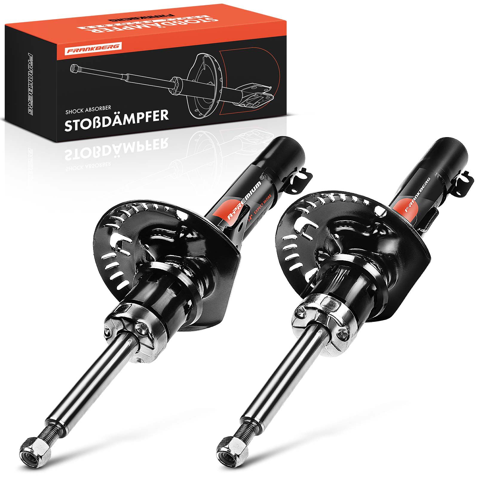 Frankberg 2x Presión del gas del amortiguador Eje Delantero Compatible con A2 8Z0 2000-2005 Cordoba 6L2 2002-2009 Fabia I 6Y2 1999-2008 Sustituir# 334835