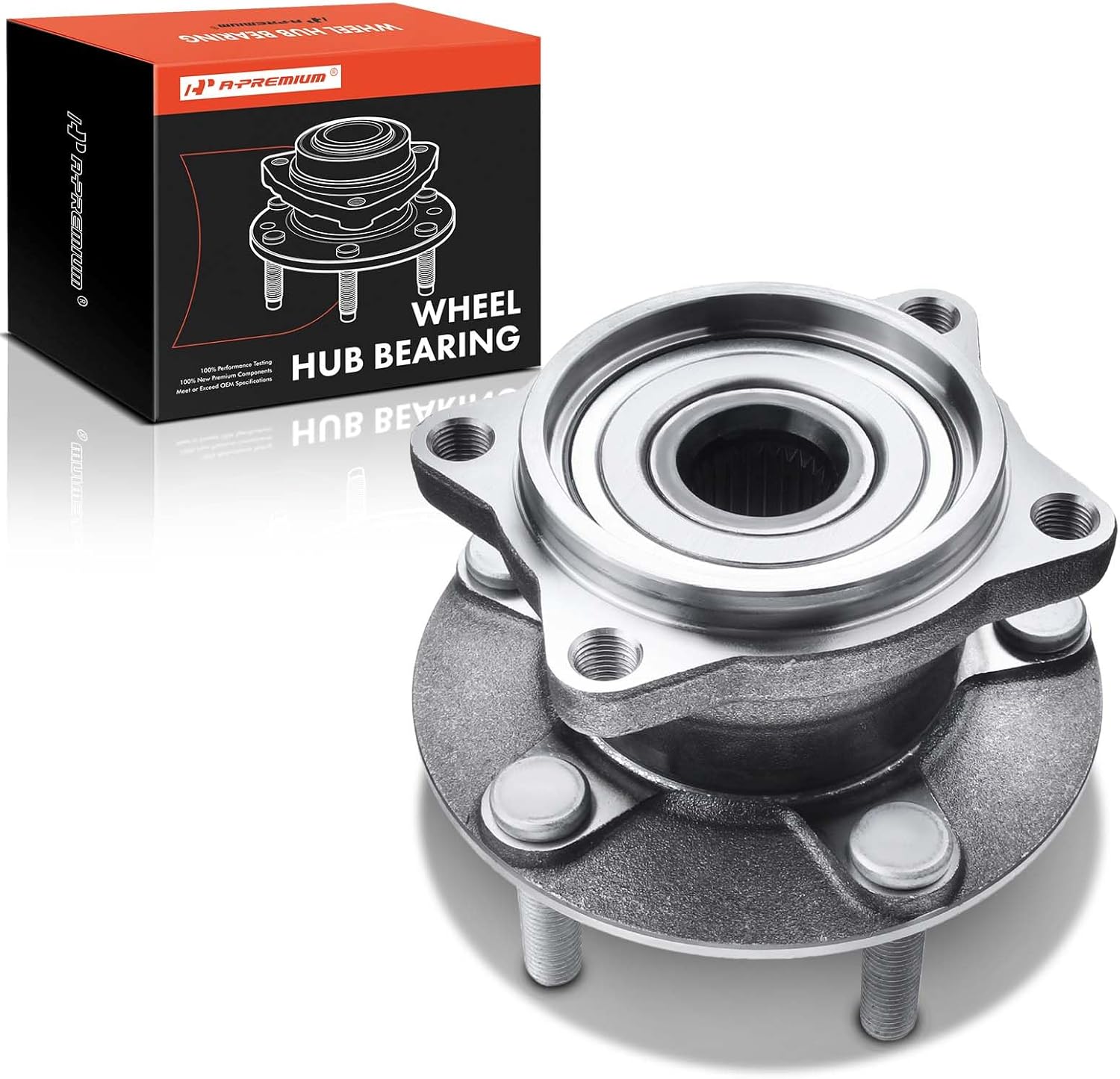 A-Premium Rear Wheel Bearing and Hub Assembly with 5-Lug Compatible with Mitsubishi Endeavor 2004-2008/2010-2011, AWD Only