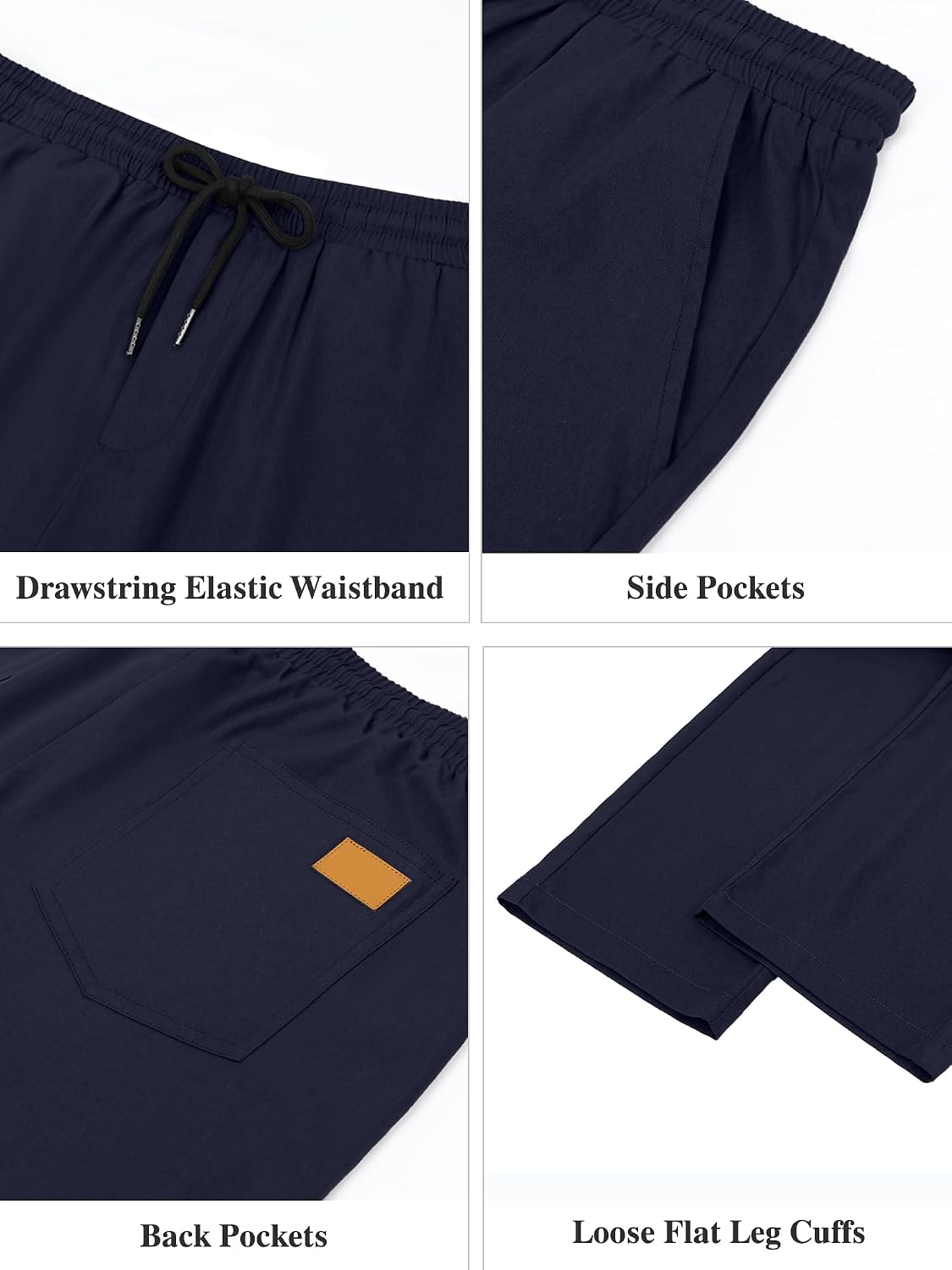 Comdecevis Mens Relaxed Fit Casual Pants Elastic Waist Sweatpants with Pockets Cargo Joggers