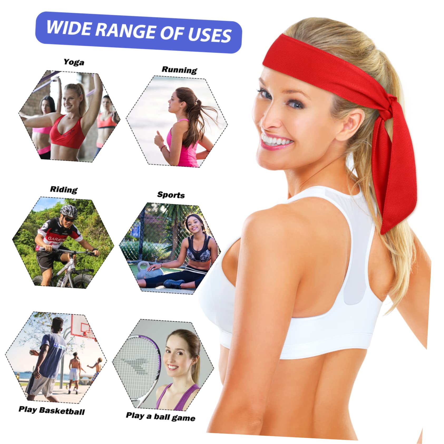 BESPORTBLE 8 Pcs Écharpe Bandeaux De Sueur Bandeaux pour Femmes Attaches De Cheveux pour Femmes Bandanas pour Femmes Bandeaux De Tennis Bandanas De Couleur Unie Cravate Bandeau pour Femmes