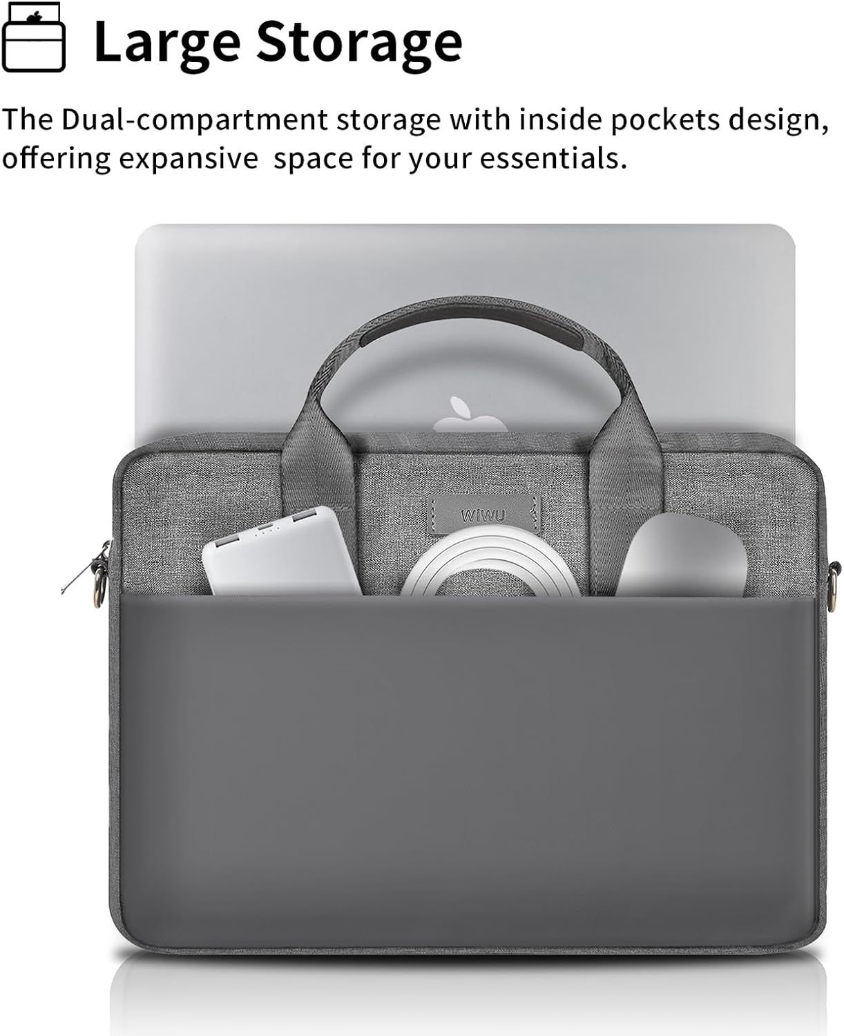 Laptop bag with large storage compartments