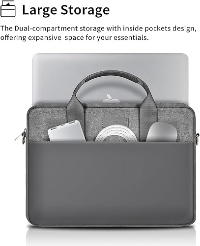Miniatura 2 de WIWU Bolsa para laptop de 14 pulgadas para hombres y mujeres, resistente al agua, con correa para el hombro, bolsa de trabajo para viajes de