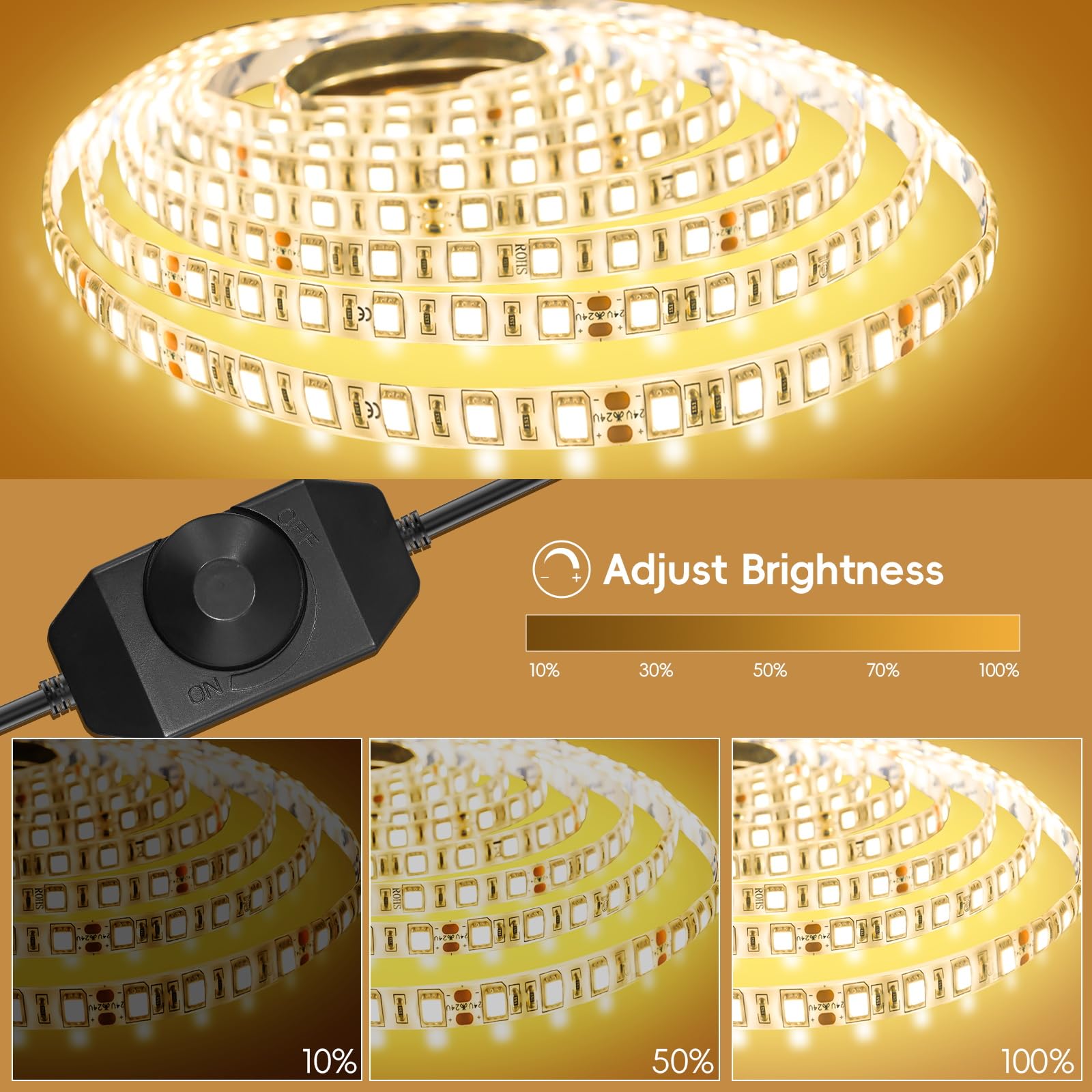 easeking White Led Strip Light 5m(16.4feet) 300 LEDs - Image 2
