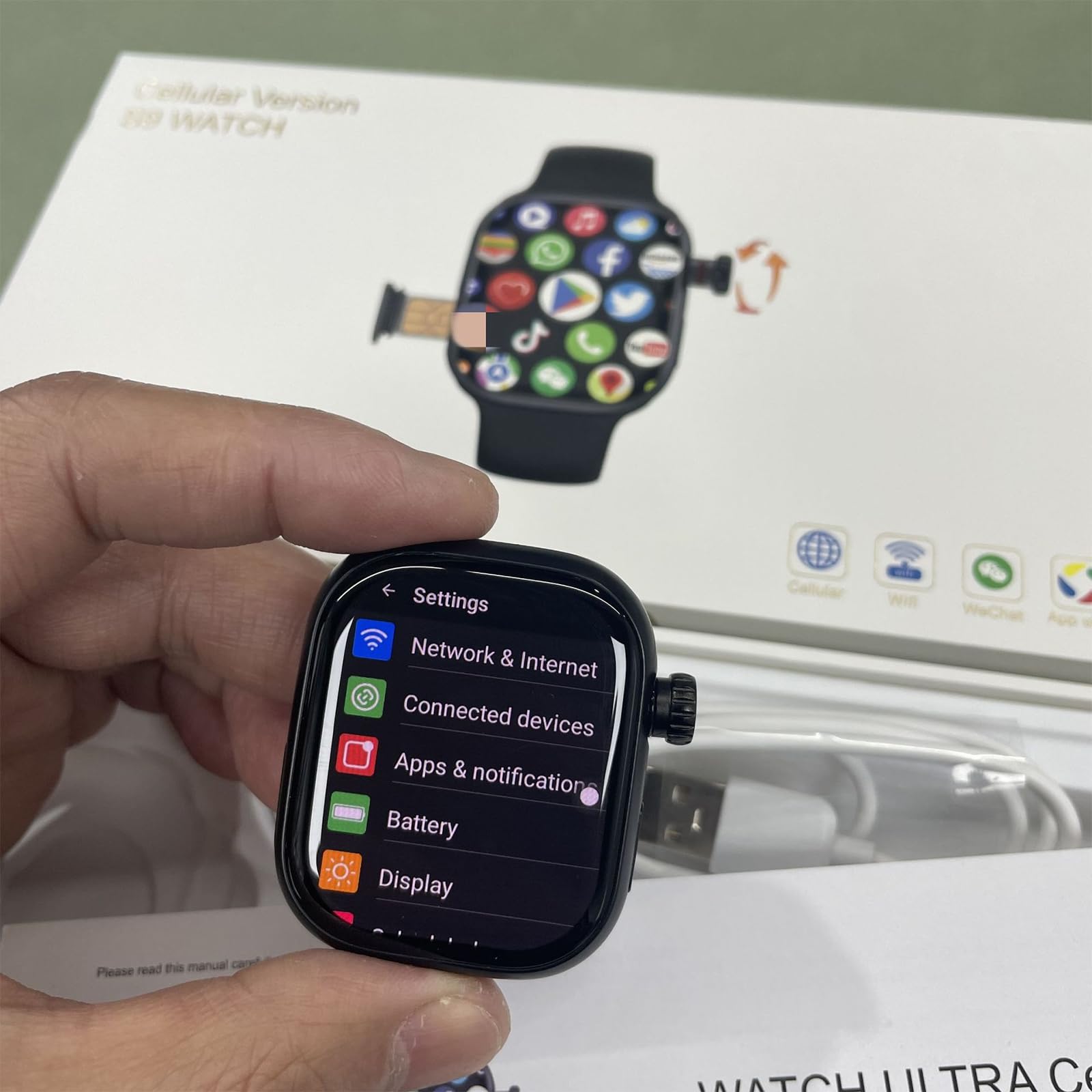 CD99 S16 4G Smart Watch, Orologio Sportivo, 2,26 “AMOLED Grande Schermo Orologio con Fotocamera Rotante di 180 Gradi E 1380mAh Batteria Interna, Rapporto di Risoluzione 490 * 580
