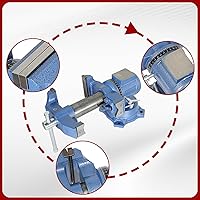 Vista 7 de findmall Tornillo multimordaza multiusos resistente con base giratoria y cabezal para sujetar equipos de fijación, rotación de 360 grados, uso