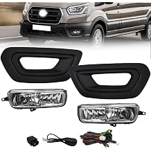 Fog Lights Compatible with 2020-2023 2024 Ford Transit Bumper Driving Fog Lamps Covers W/Wiring Left & Right Side Clear Lens