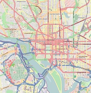 24x36 Gallery Poster, Location map Washington DC Cleveland Park to Southwest Waterfront