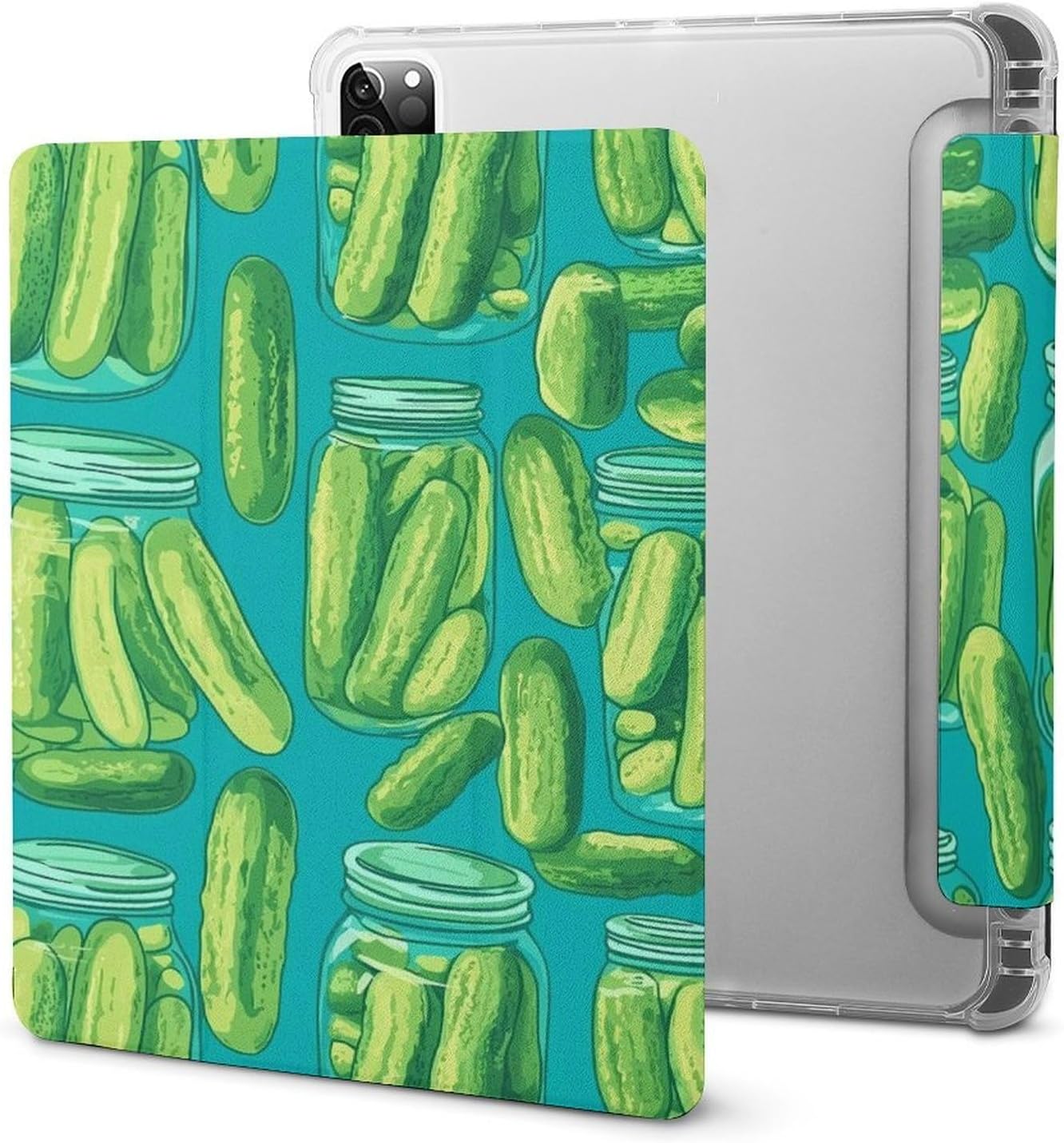 Pickle Jars Case Cover with Pencil Holder Compatible with iPad Pro 2020 11in 2020 10.2in 2020 AIR 4 10.9in Pro 2021 11in