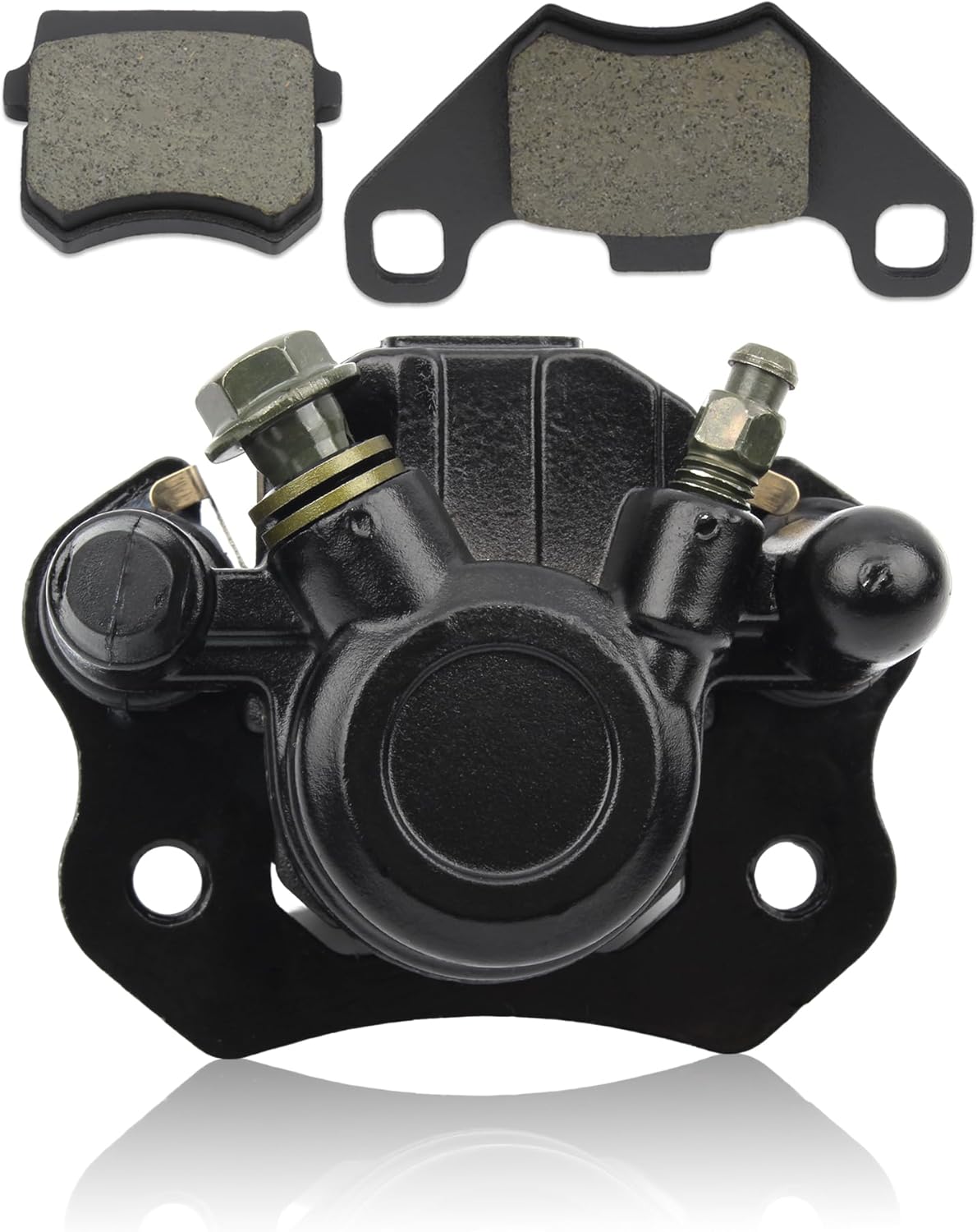 Front Hydraulic Disc Brake Caliper with Spare Brake Pads Compatible with 110cc 150cc 200cc 250cc Taotao ATV Quad Bike Buggy Kazuma Sunl 4 Wheeler XRX 150