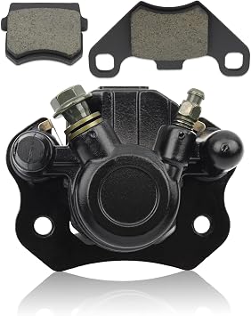 Front Hydraulic Disc Brake Caliper with Spare Brake Pads Compatible with 110cc 150cc 200cc 250cc Taotao ATV Quad Bike Buggy Kazuma Sunl 4 Wheeler XRX 150