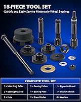 Vista 2 de Kit de extractor de rodamientos de rueda Orion Motor Tech Compatible con motocicletas Harley Davidson, herramienta de extracción e instalación