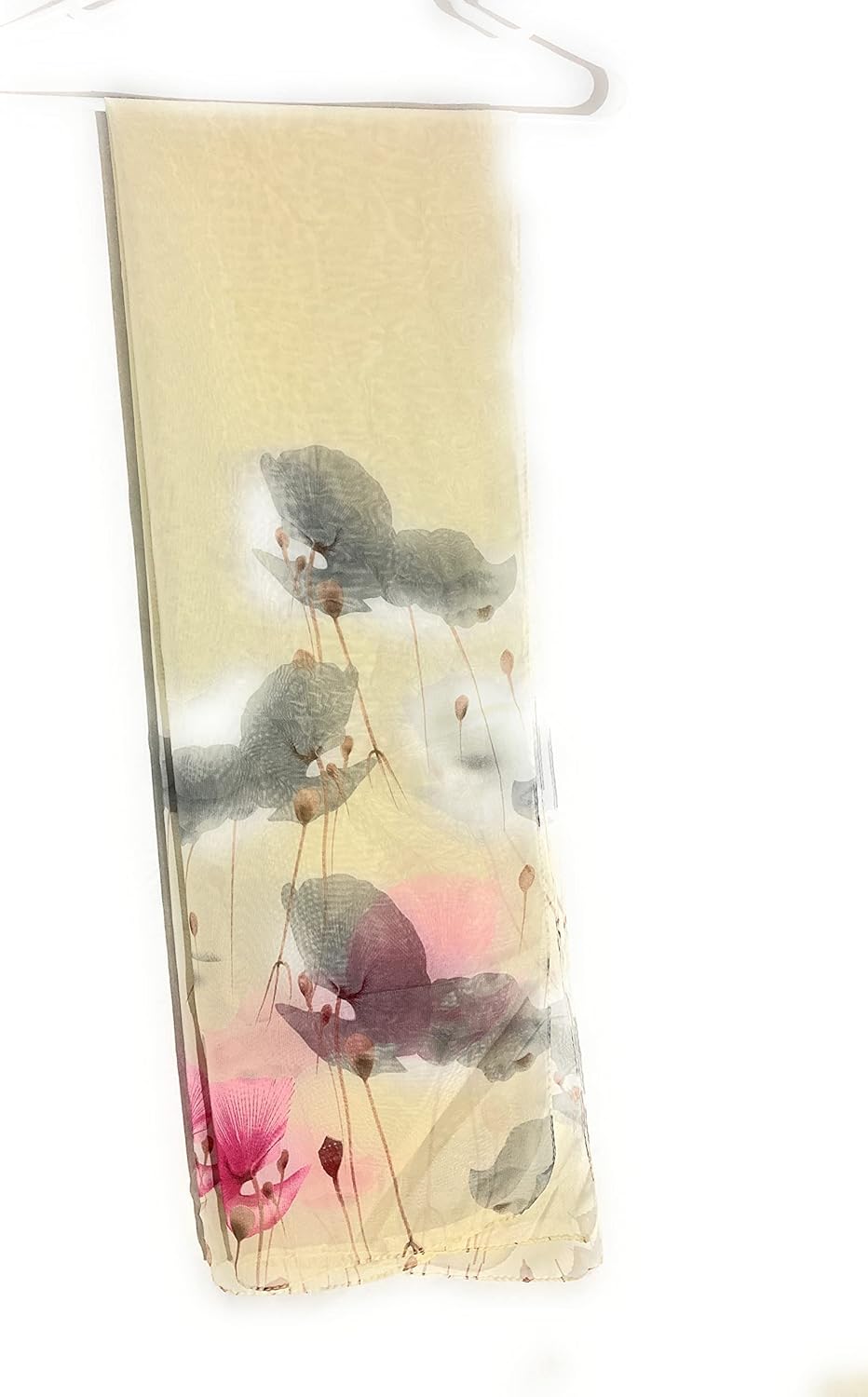 Floral Print Scarf for Women Lightweight Fashion Scarves 100% Polyester (59.5Lx18W Inches): Clothing, Shoes & Jewelry