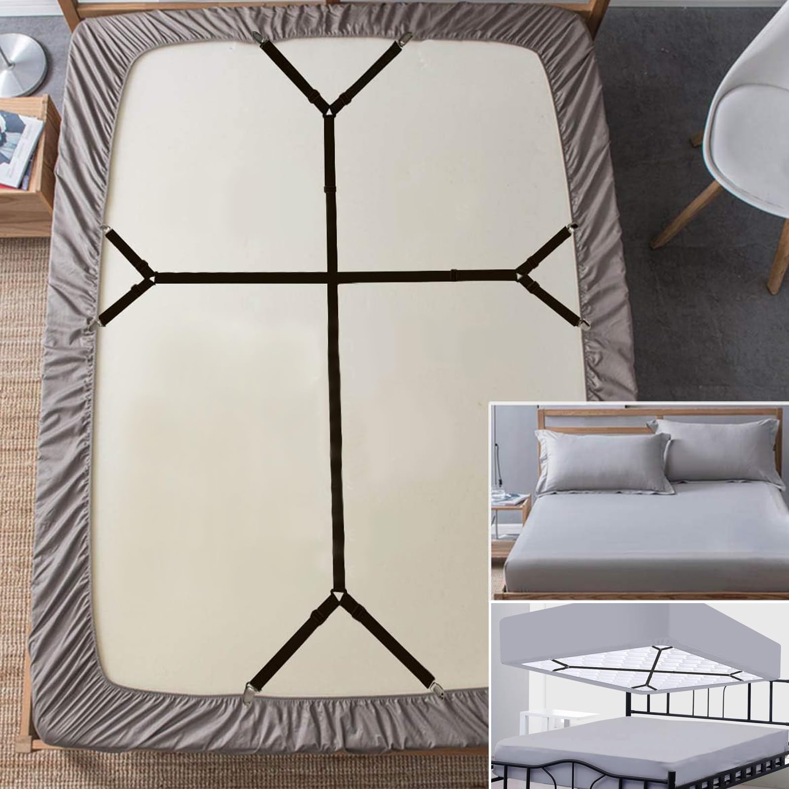 Tendeur Drap Housse, Attache Drap Housse Élastique, Pince Drap Housse