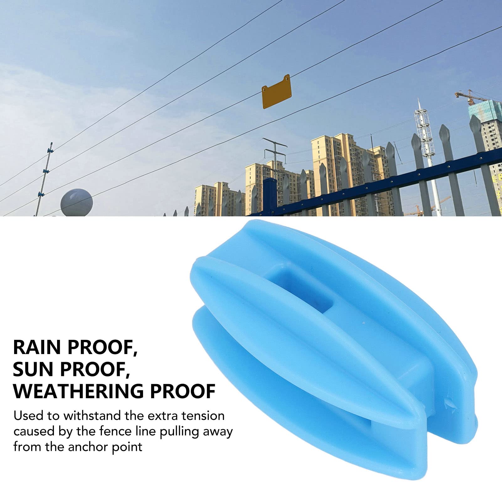 Bewinner Aislador de Cerca Eléctrica 100PCS Aislador de Poste de Tubo Cuadrado ABS Resistente a los Rayos UV para Alambre de Acero, Accesorios de Cercas Agrícolas Resistentes a la Intemperie para