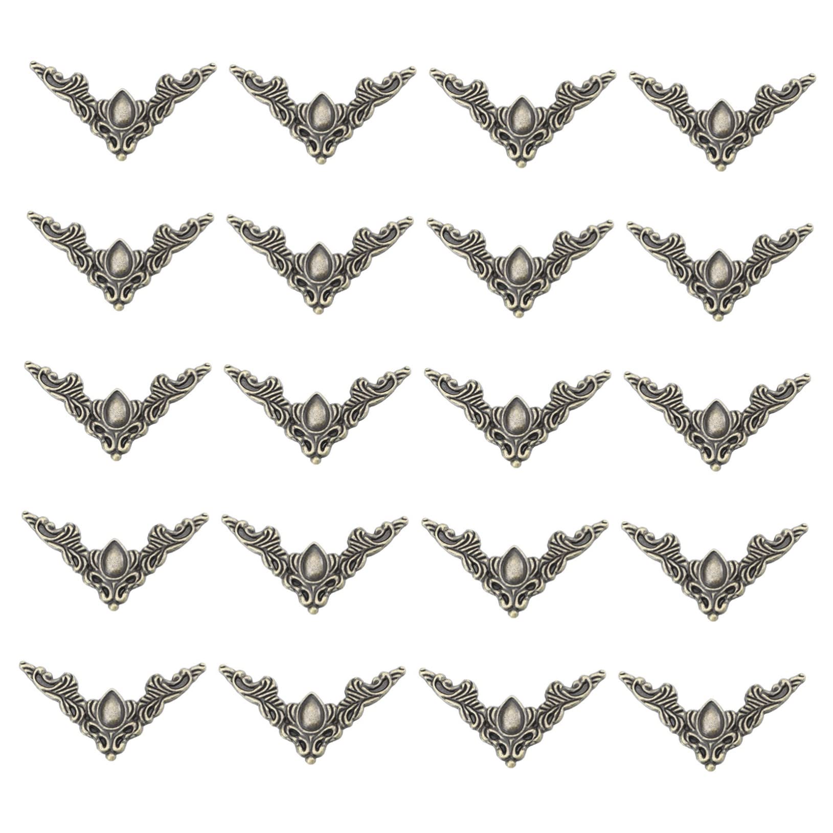jojofuny 20Pcs Vintage Corner Metal Protectors for Notebooks and Scrapbooks Durable Cover for Books Photo Albums Jewelry Boxes and Boxes