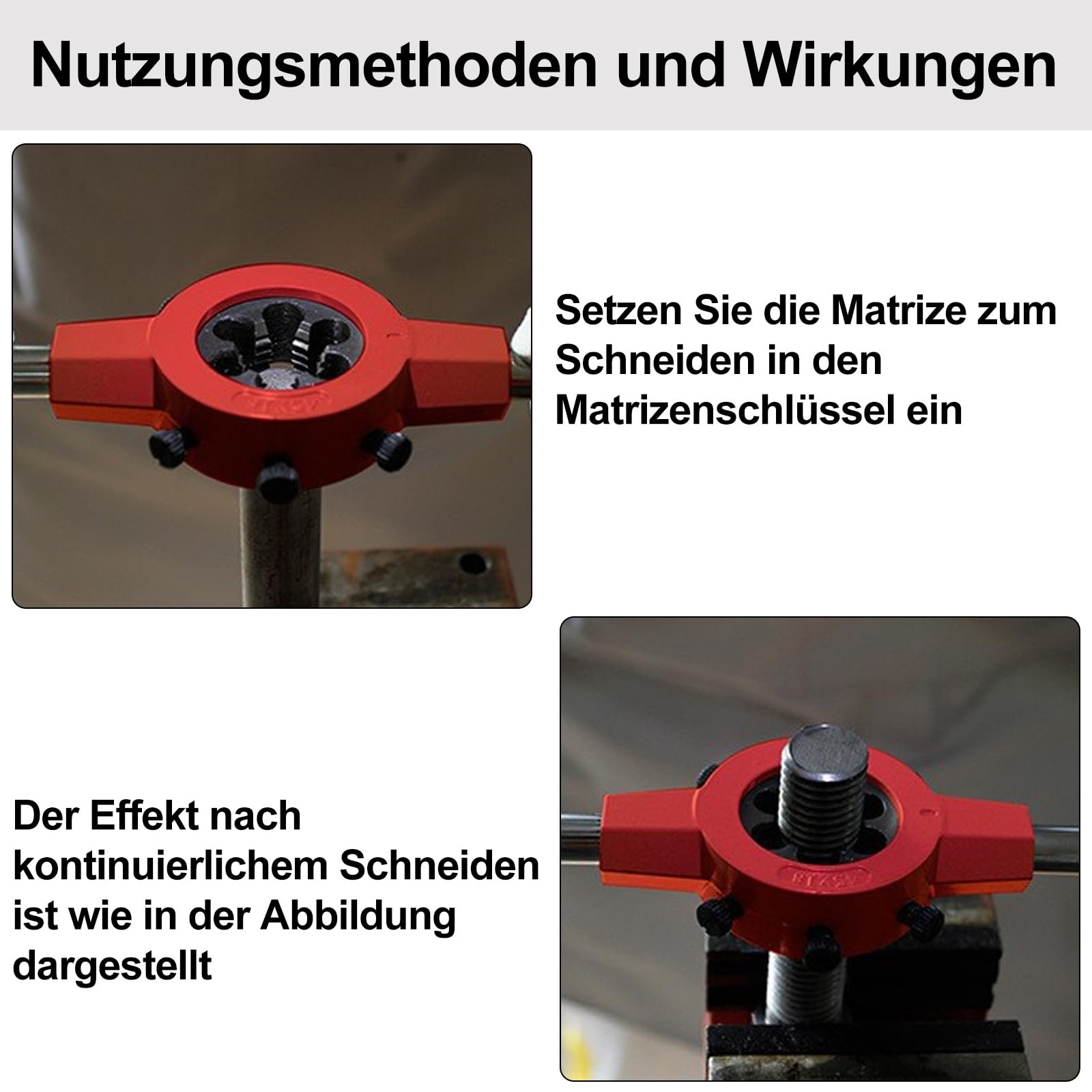 1 Stück Rechtsgewinde Gewindeschneideisen, M14 x 1.5 mm Metrisch Gewindeschneideisen, Legierter Werkzeugstahl Feingewinde Schneider, Präzisions Beidseitigem Schälanschnitt Rundes Maschinen