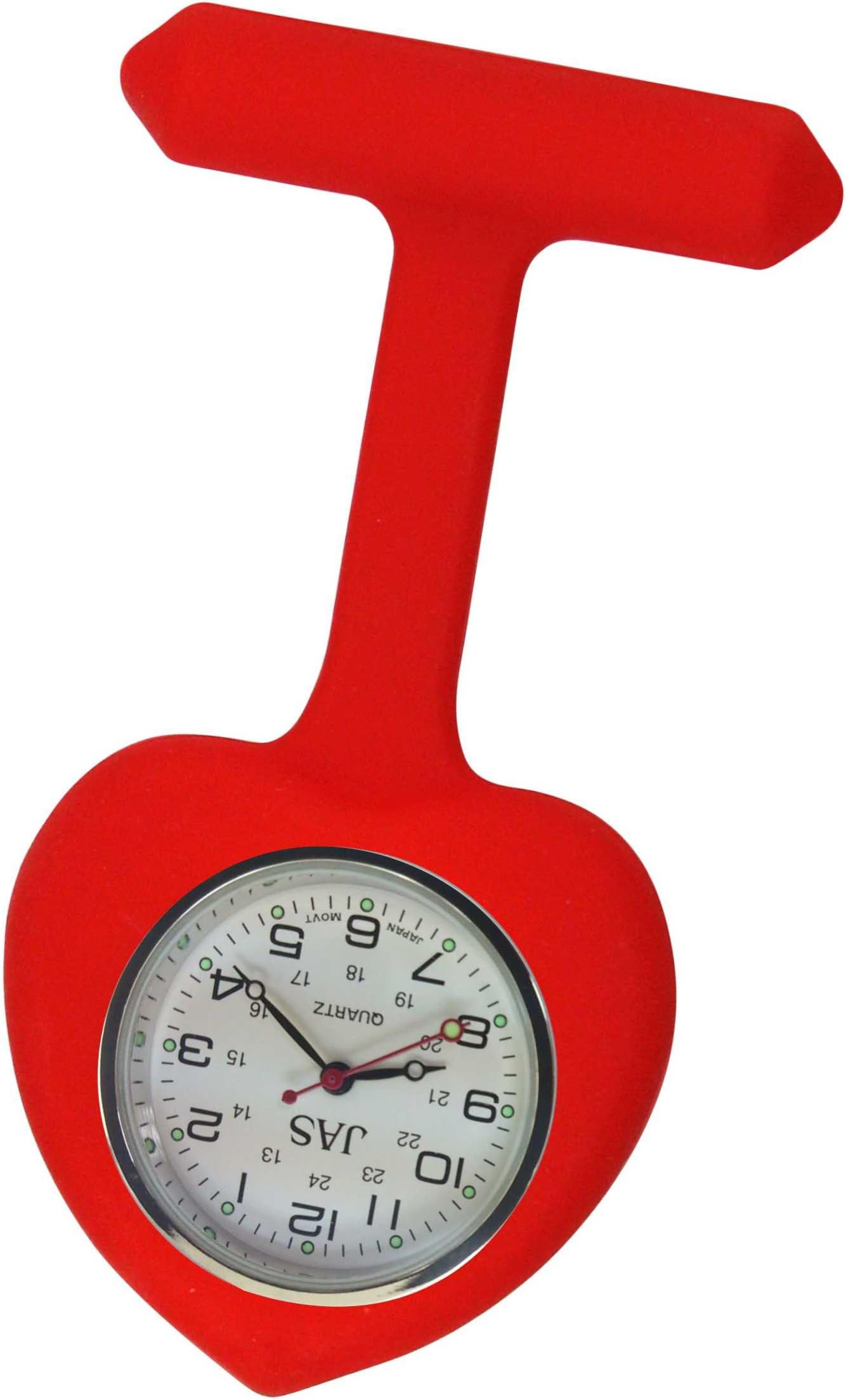 JASNurse Watch Silicone Pin-on Red Heart