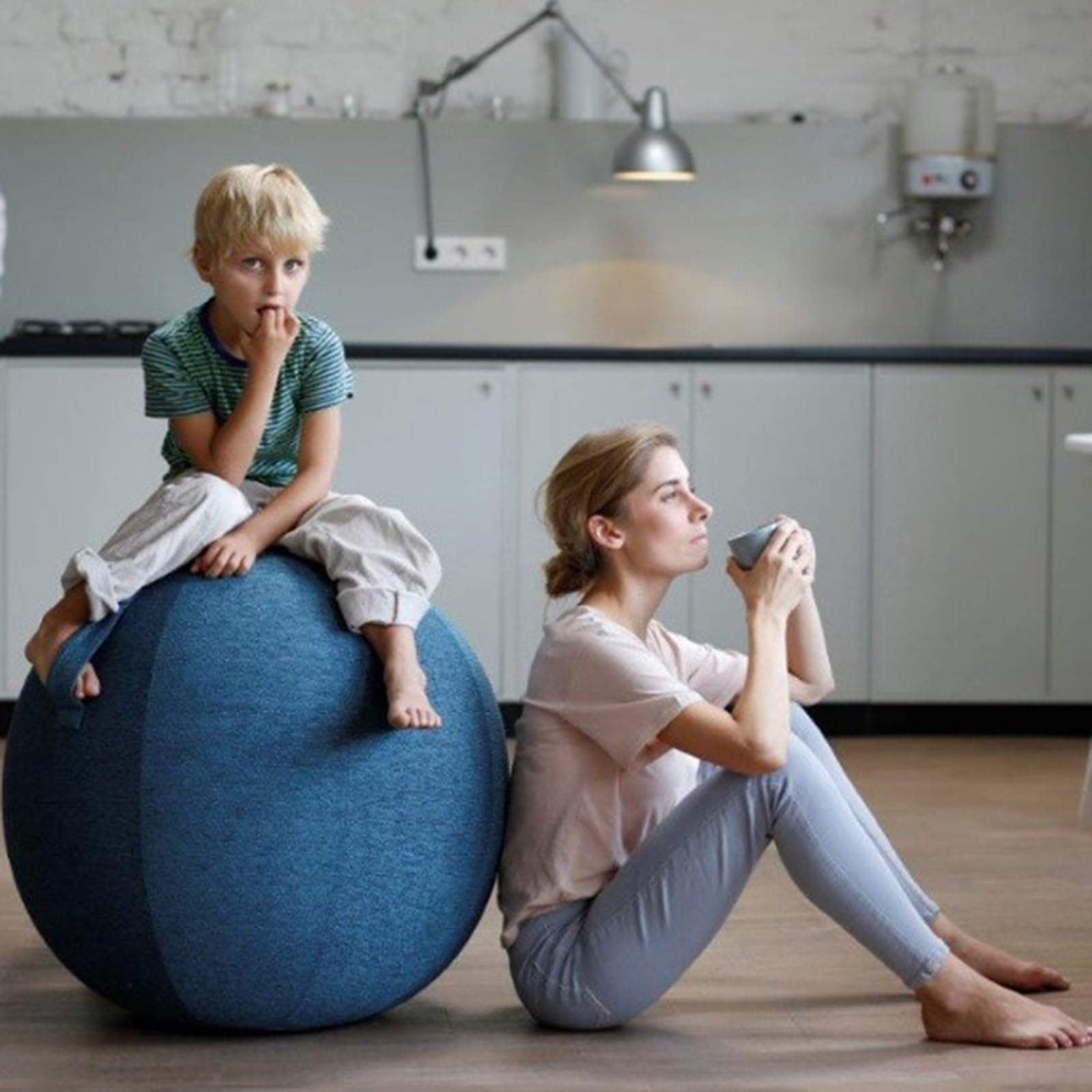 9 Colori Palla per Lo Pilates/Sedia da Ufficio Copri 55/65/75cm, 2 PCS Kit di Ricambio per Spina a Sfera per Esercizi, Resistente alla Sporcizia Pilates Yoga Copri (Nessuna Palla)