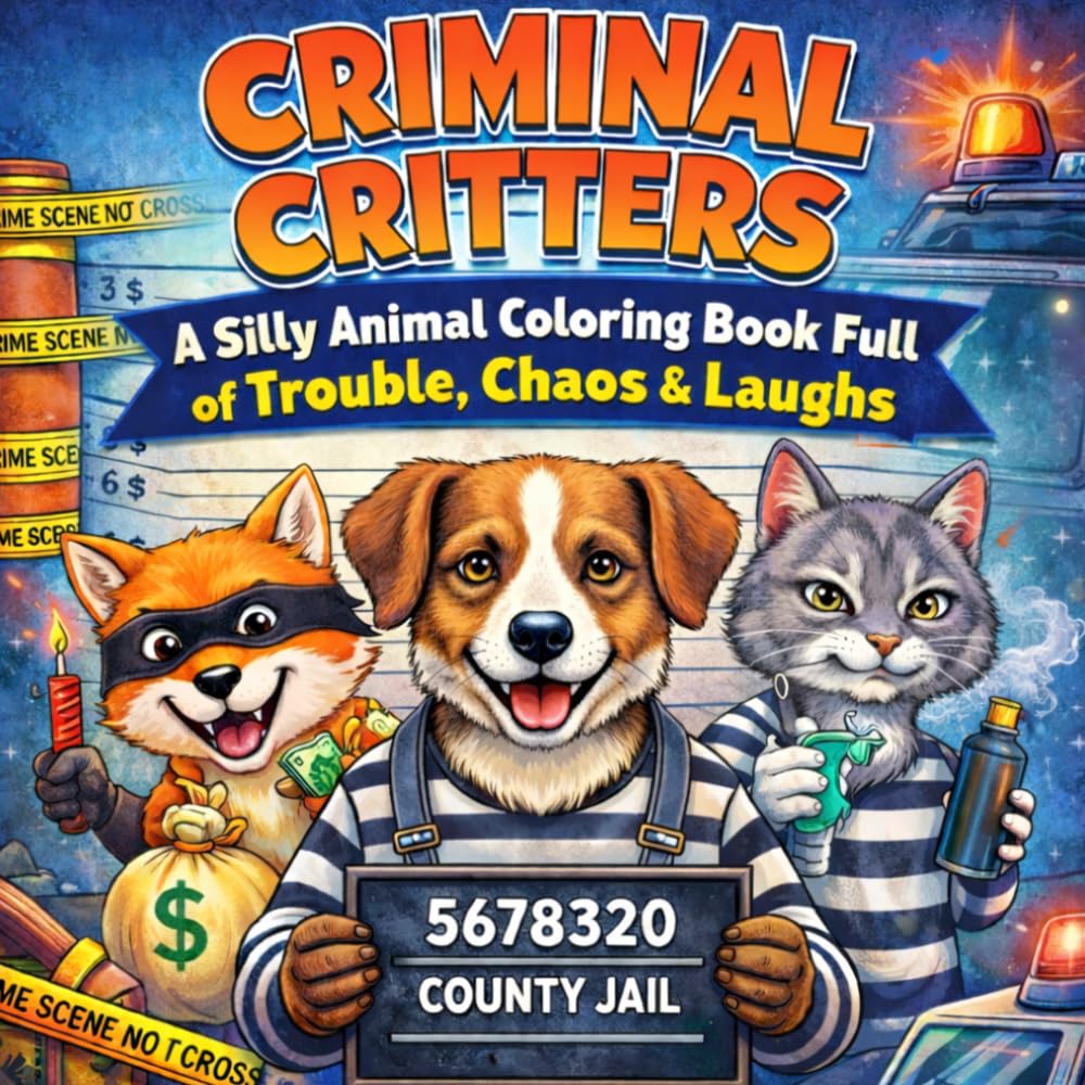 Criminal Critters A Silly Animal Coloring Book full of Trouble, Chaos and Laughs