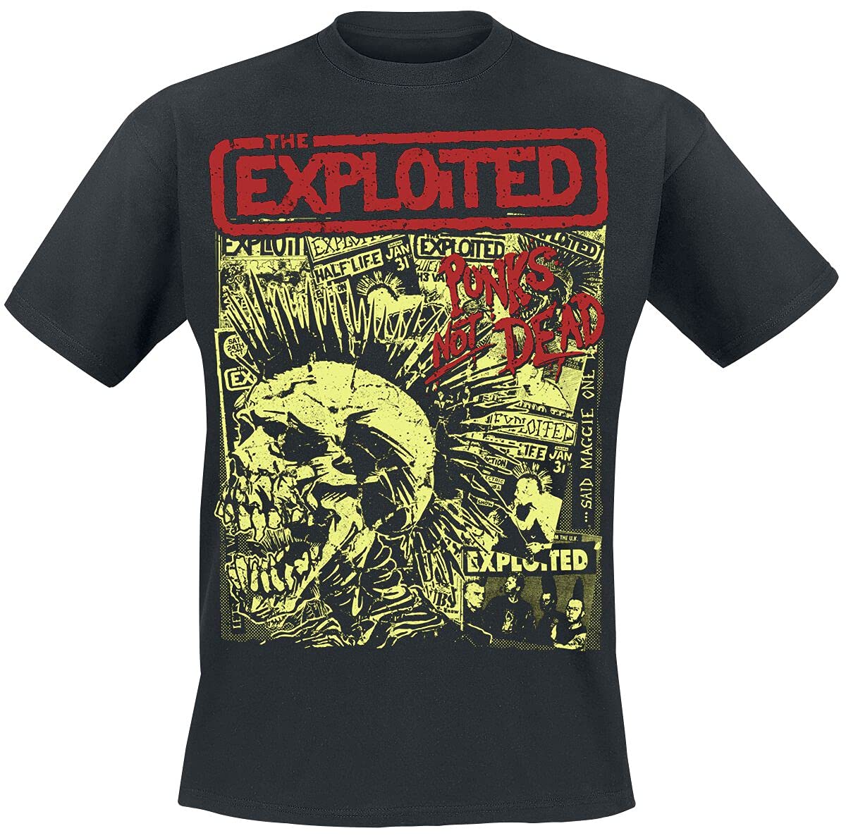 The Exploited Punks Not Dead Men T-Shirt Black XXL, 100% Cotton, Regular