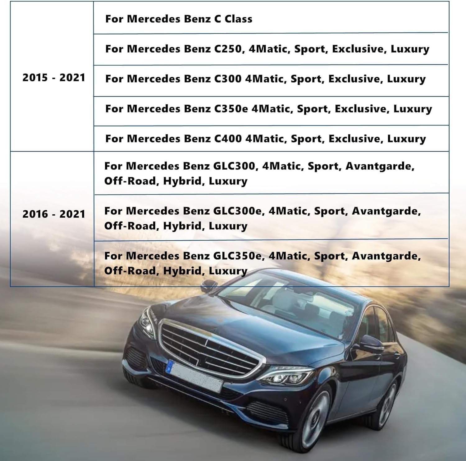 Driver Side Bottom Leather Replacement Seat Cover Light Tan Fit for Mercedes-Benz C-Class C250 C300 C350 C350e C400 4Matic Sport Exclusive Luxury 2015 2016 2017 2018 2019 2020 2021