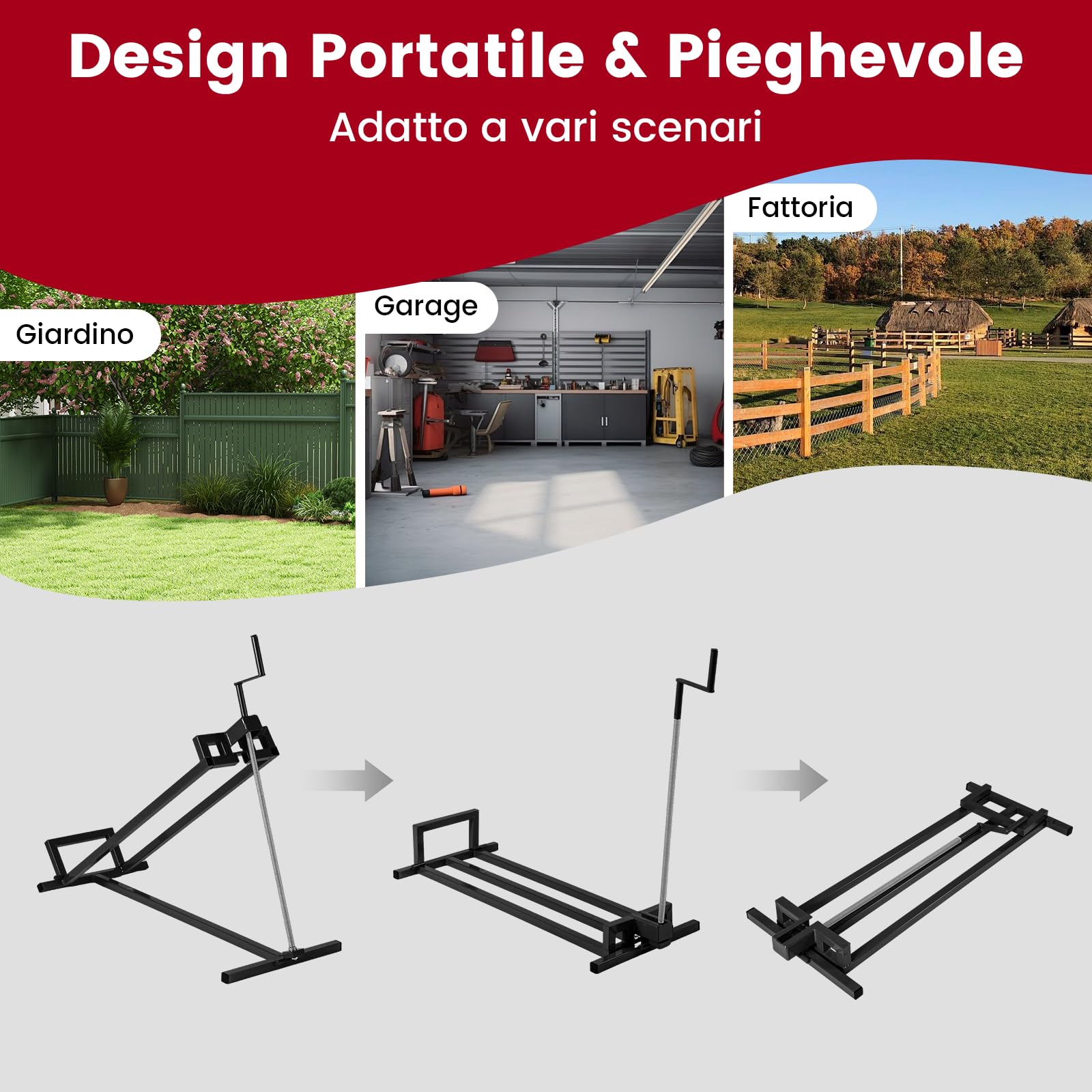 RELAX4LIFE Sollevatore per Tosaerba Quadruplo fino a 400 kg, Altezza di Sollevamento da 11,5 a 77 cm, Salvaspazio, Materiale in Acciaio Spruzzato (Nero)