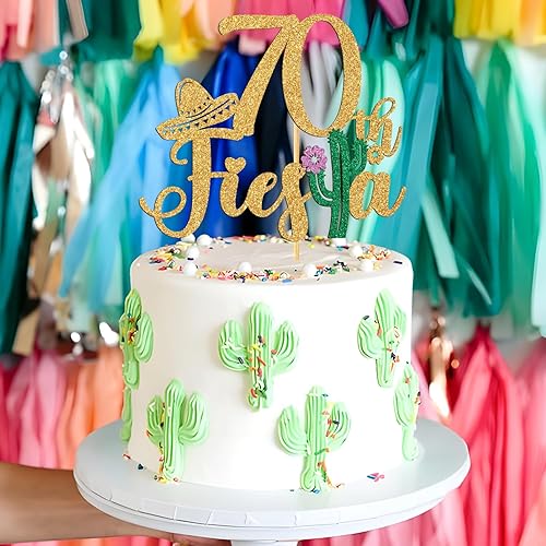 Miniatura 5 de Decoración para tartas de fiesta 70, Cheers to 70 años  Taco Bout 70, decoración tropical hawaiana mexicana de verano feliz 70 cumpleaños