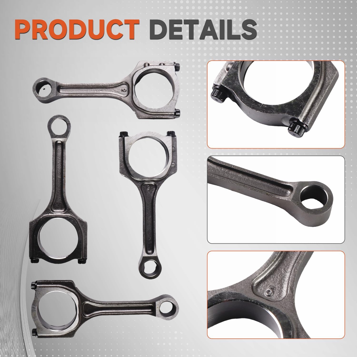 4pcs Connecting Rods 05191341A 5191340AA Compatible with Dodge CALIBER Journey COMPASS PATRIOT SEBRING 200 2.4L ED3 2007-2020 After-Market Parts