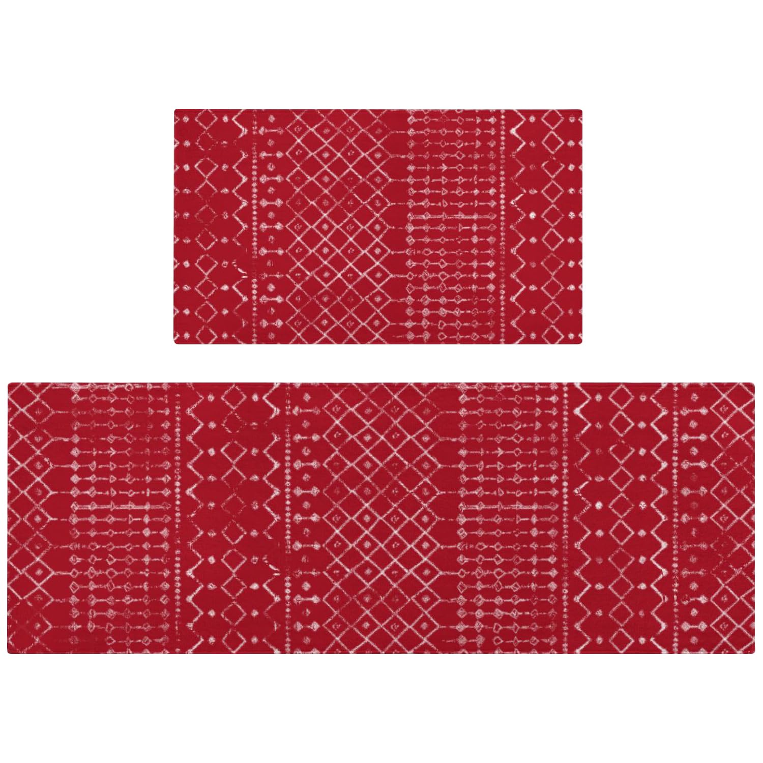 puwbnhj Kitchen Rugs and Mats Non Skid Washable Set of 2,Boho Moroccan Modern Farmhouse Faded Bohemian Runner Rug with Rubber Backing for Kitchen