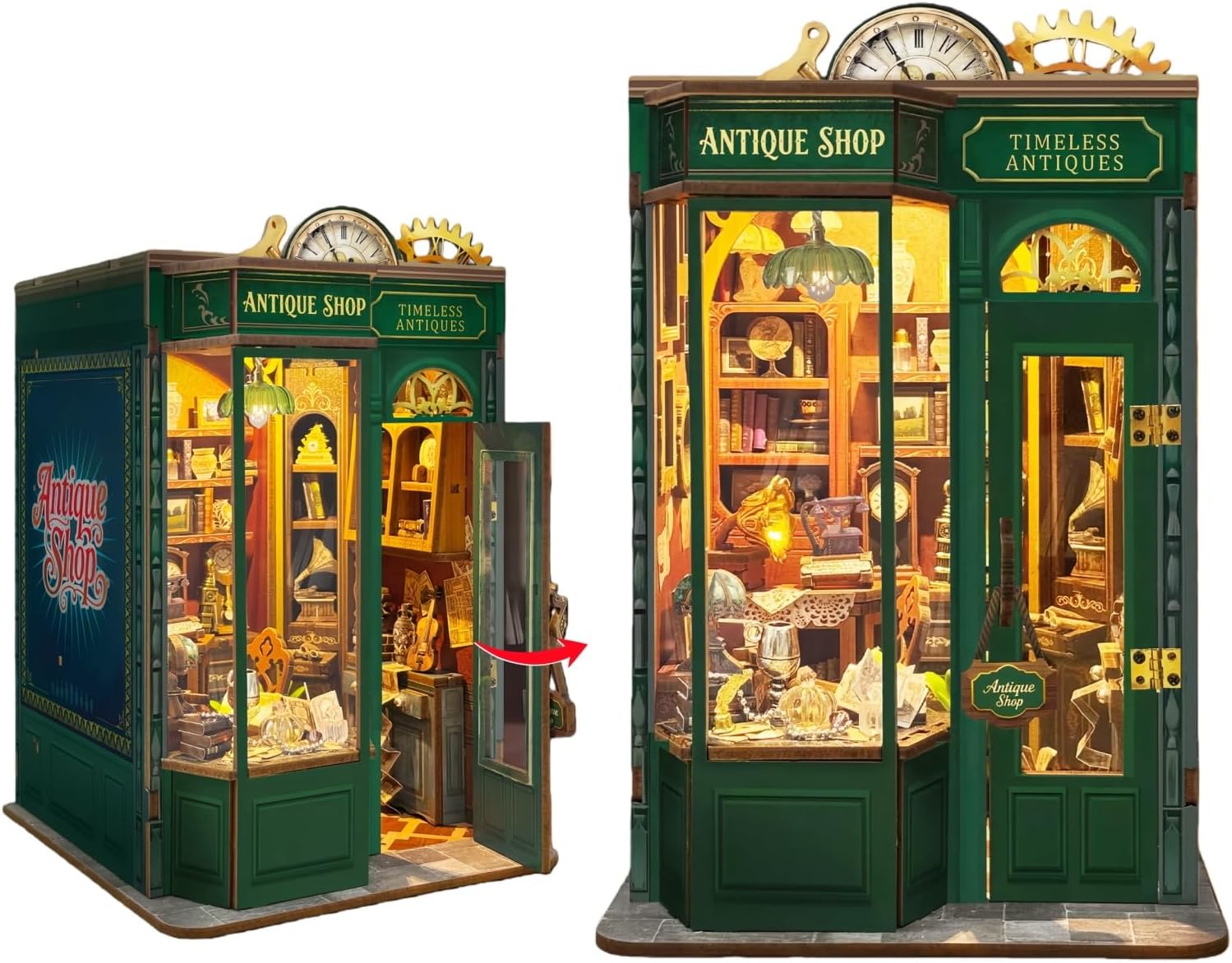 KingStora Antique Shop Book Nook DIY Craft Kit – Vintage Miniature Curio Store Diorama, Handmade Model Art Craft Kit for Adults