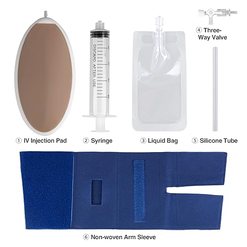 Miniatura 6 de Medarchitect Kit de práctica IV para entrenamiento de inyección, kit de práctica de inyección portátil para práctica de venipuntura, almohadilla de