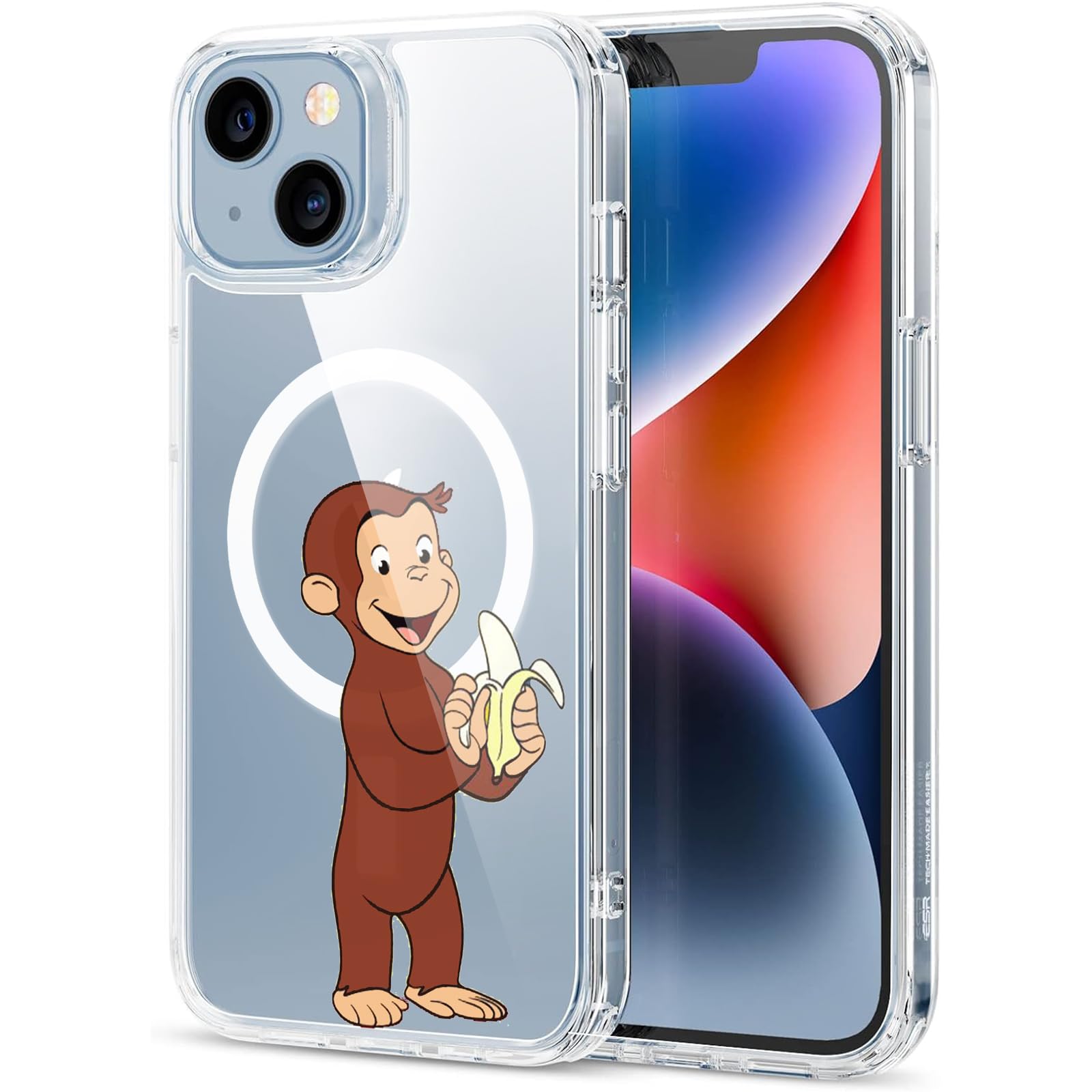 Amazon.co.jp: おさるのジョージ_スマホケース iphone16 ケース 磁気