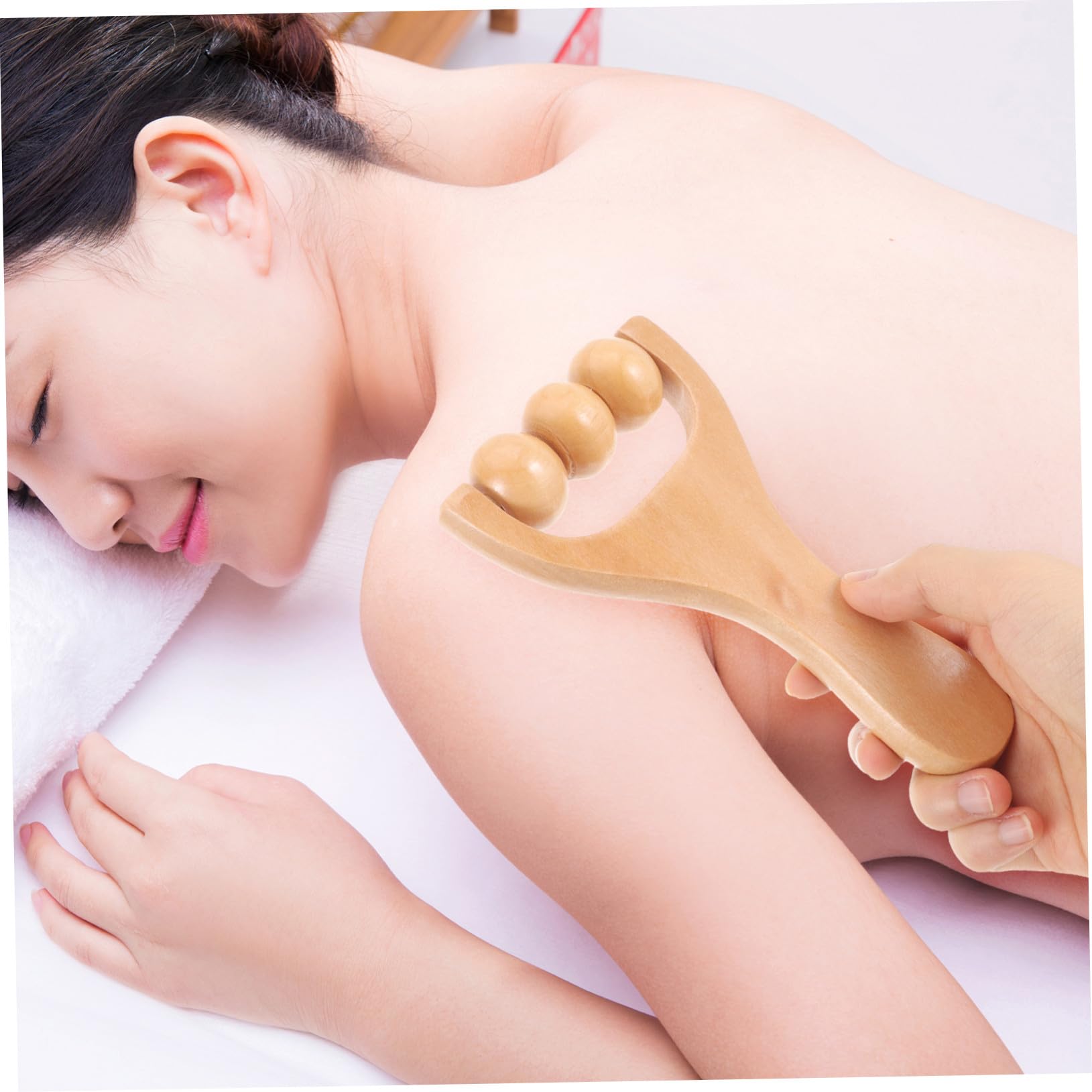 Masajeador De Pies y Hombros Madera Natural 2 Piezas Rodillo Manual Ergonómico Uso Diario Para Cuello, Espalda y Relajación Corporal Herramienta Práctica De Acupresión