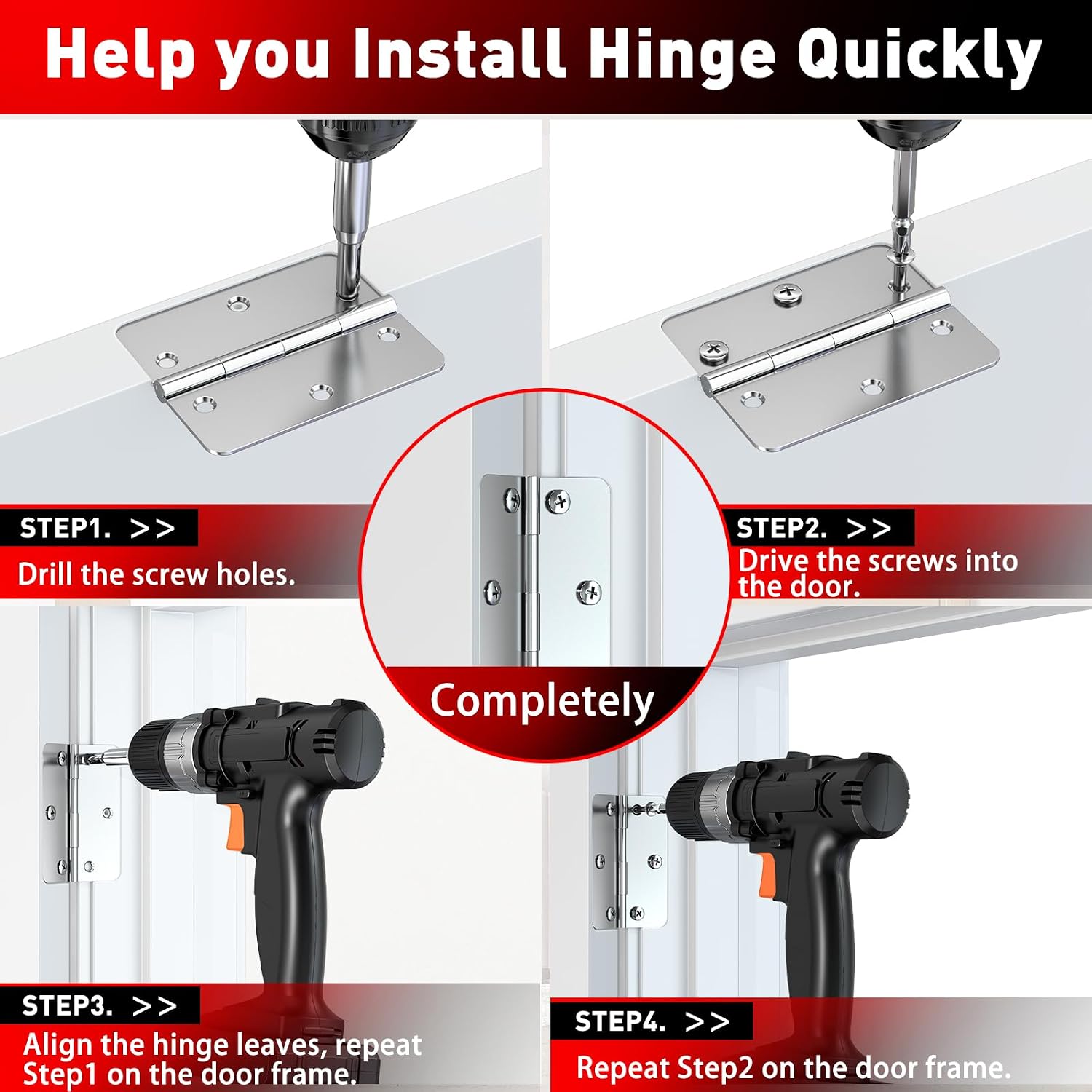3-1/2" Fixed Size Door Hinge Jig for Door and Jamb, Aluminum Alloy Door Hinge Template Kit for Router, Mortise Jig Fits 3.5" Length 1/4" R, 5/8" R and Square Corner Hinges (3.5 in)