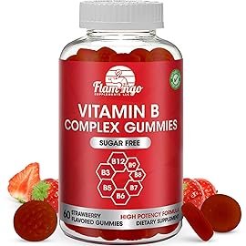 Sugar Free Vitamin B Complex Gummies - Vitamin B12, B7, B6, B3 (Niacin), B5, B8, B9 (Folate)- Third Party Tested- Prenatal, Vegan Diet, Older Adults - B Complex Vitamin Supplement- 60 Gummy Bottle