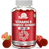Sugar Free Vitamin B Complex Gummies - Vitamin B12, B7, B6, B3 (Niacin), B5, B8, B9 (Folate)- Third Party Tested- Prenatal, Vegan Diet, Older Adults - B Complex Vitamin Supplement- 60 Gummy Bottle