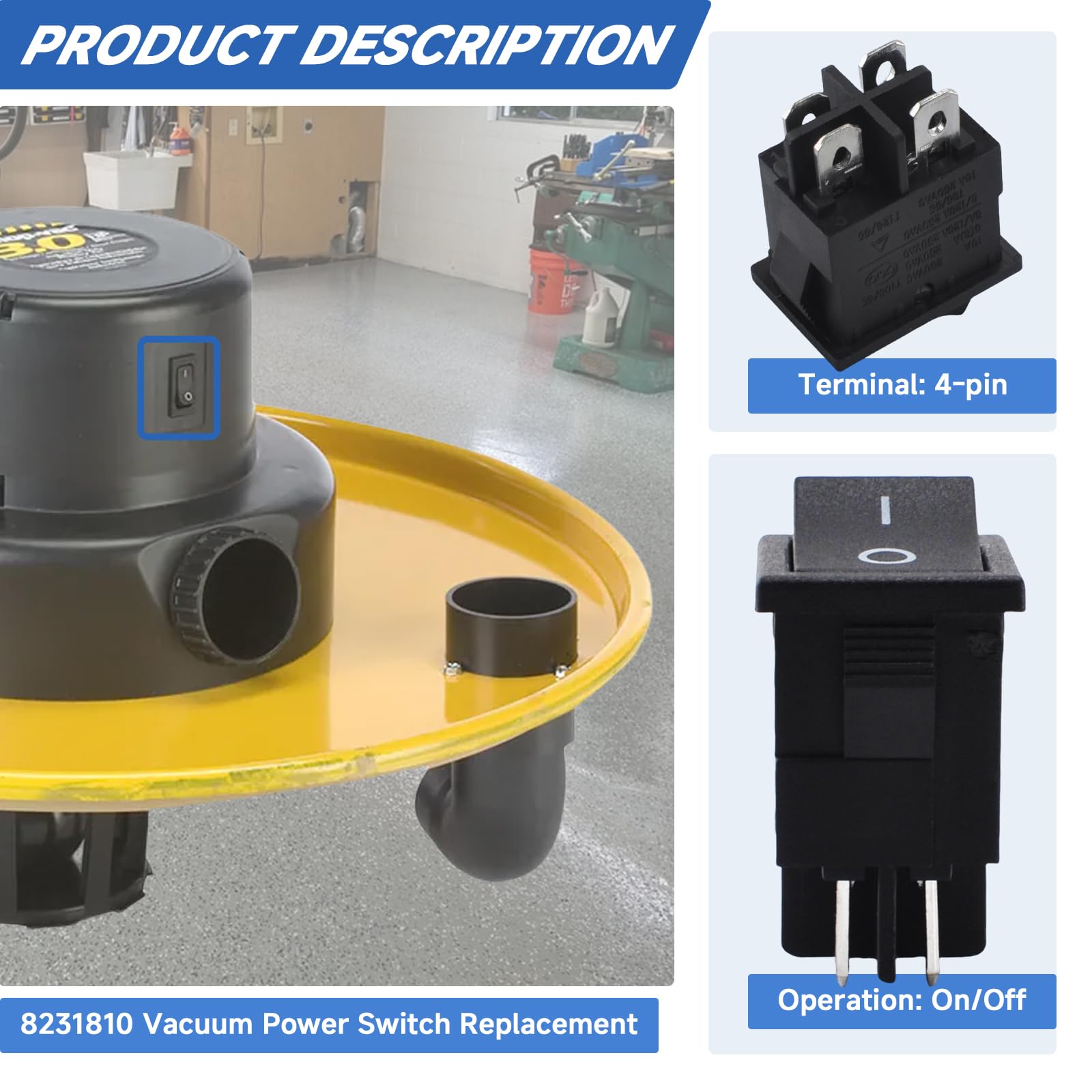 【コレクターズアイテム】サンダーエッグ ペア 8231810 Vacuum Power Switch Replacement for Shop Vac QSH30, QL30
