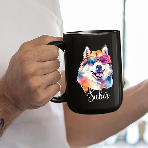 Miniatura 9 de German Shepherd Wearing Sunglasses Coffee Mug, Pet Dog Cup, Personalized German Shepherd Pottery Mug With Name, Customized Pet Memorial Cup Gift