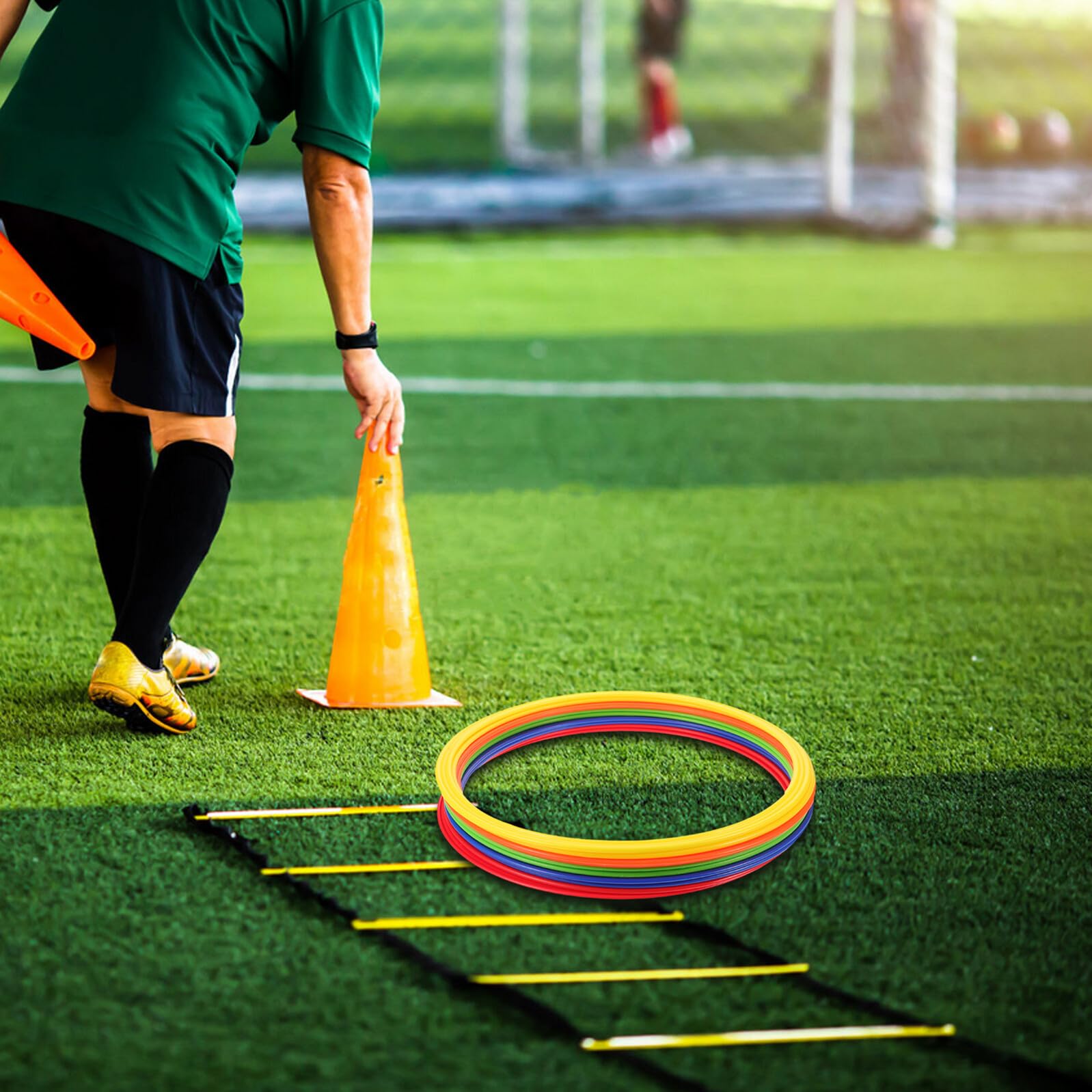 10pezzi Cerchi Di Plastica Per Agilità e Velocità Adatti Per Calcio e Basket Per Esercizi Di Allenamento Di Agilità e Giocattoli Da Parco Giocattoli